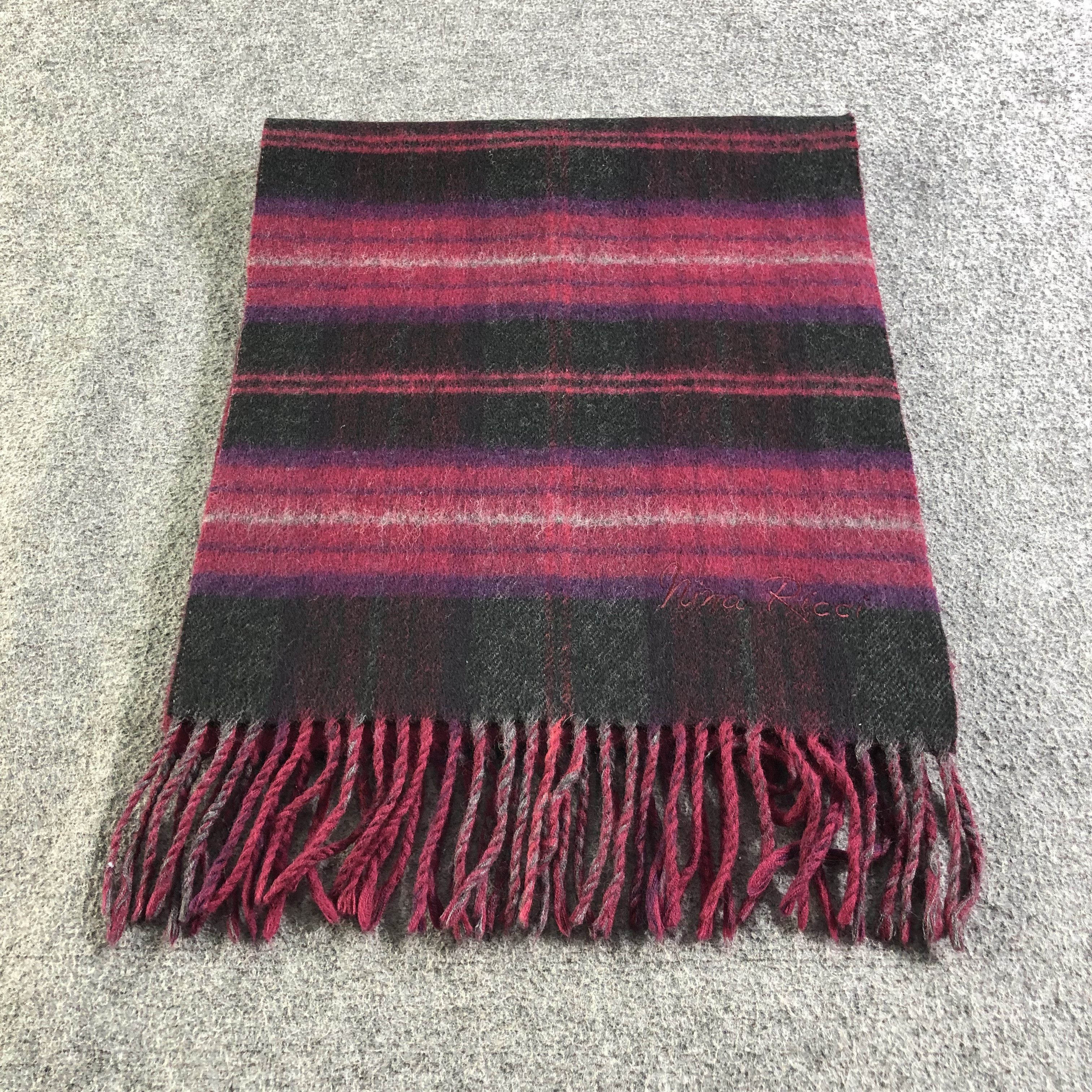 Nina Ricci Nina Ricci Tartan Wool Scarf Muffler Neckwear V2597 Size ONE SIZE - 2 Thumbnail