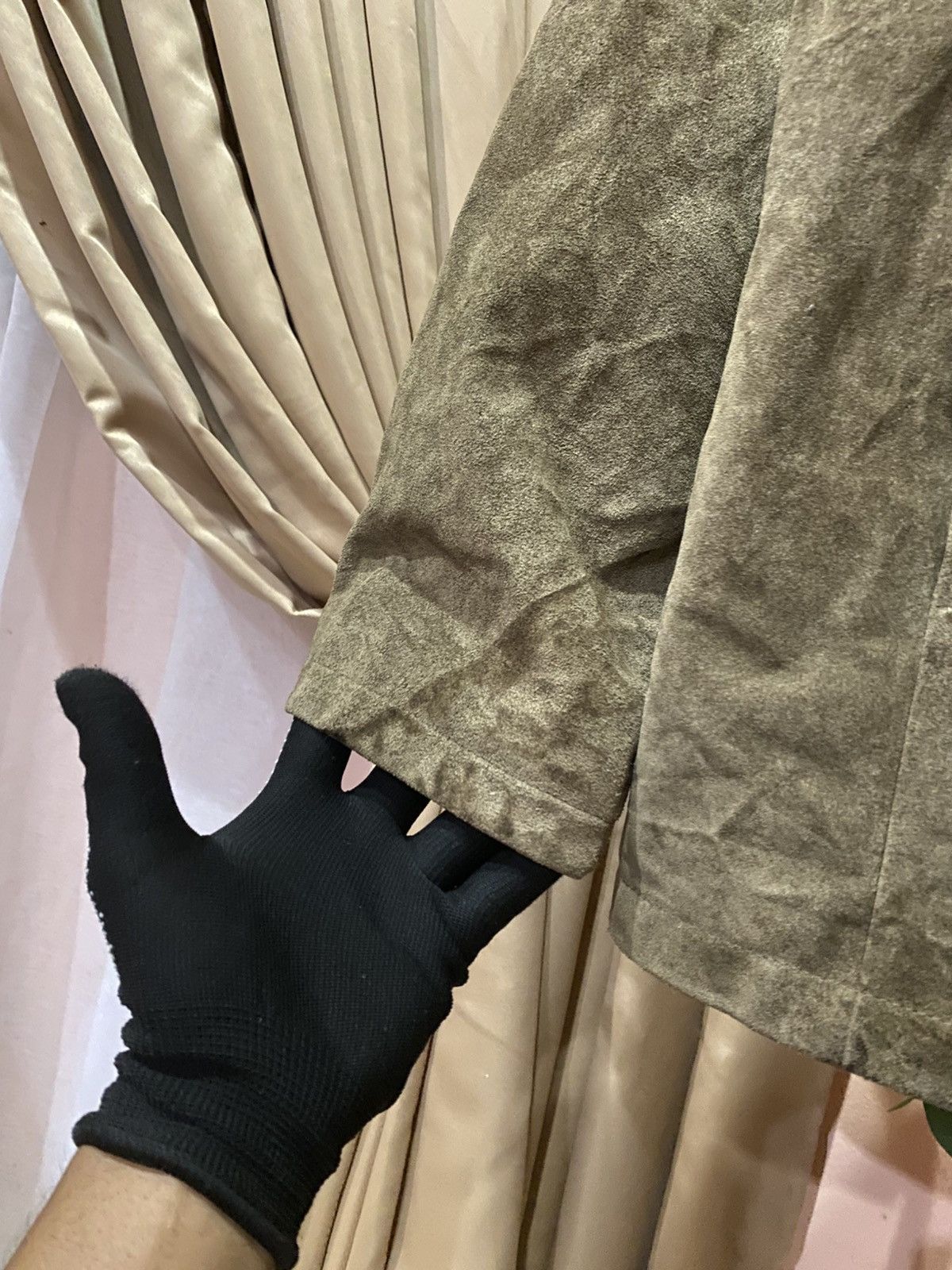 Pull & Bear Vintage Pull & Bear Olive Green Suede Leather Jacket Size US L / EU 52-54 / 3 - 10 Thumbnail