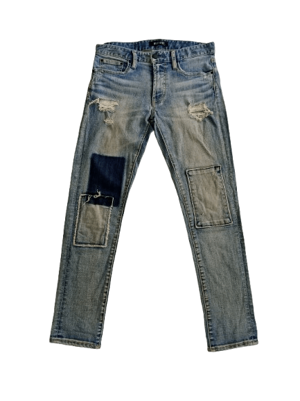 Japanese Brand MILE 6737 Distressed Jeans Patchwork Style For Women Size 29" - 1 Thumbnail