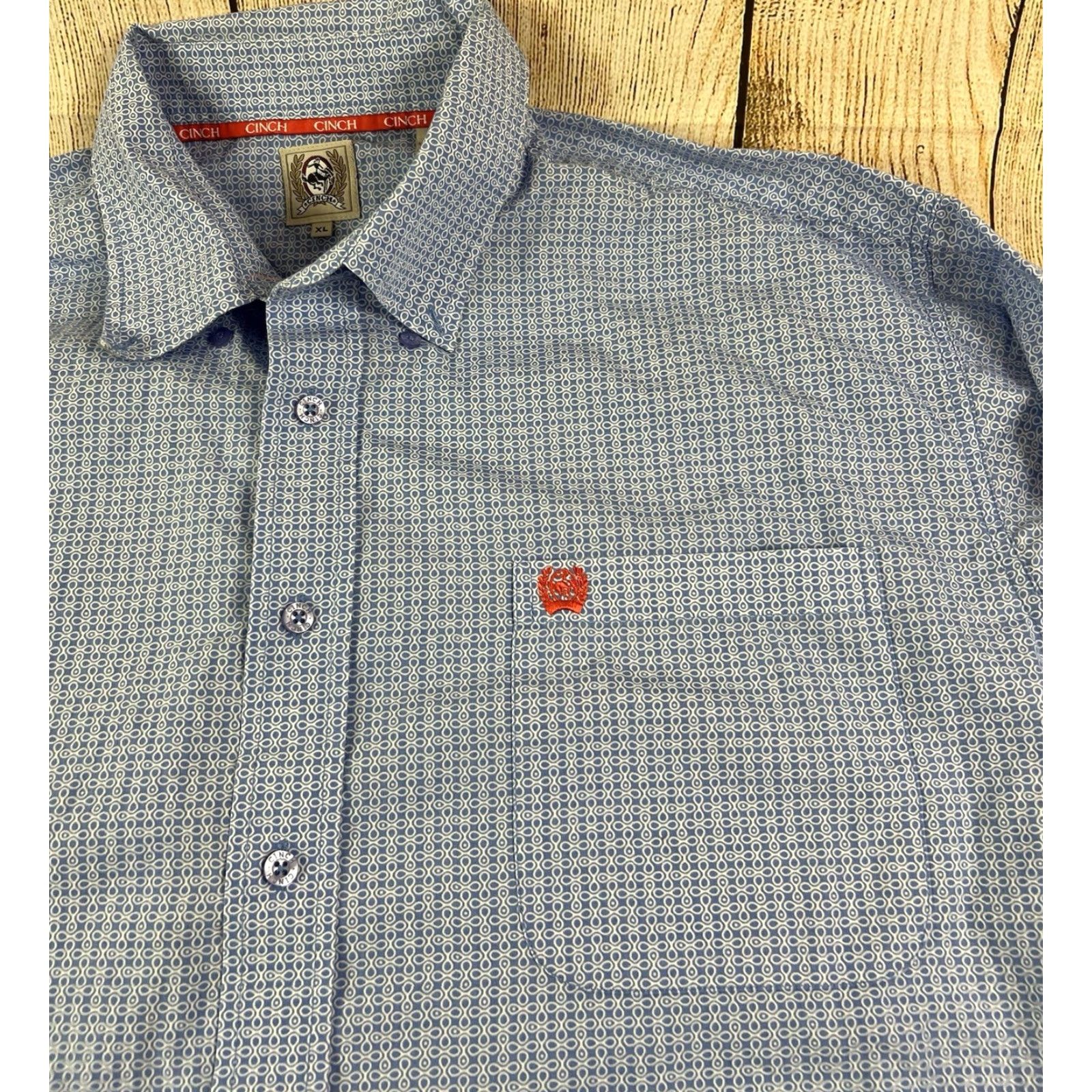Vintage VINTAGE Cinch Western Button-Up Shirt Longsleeve XL Mens Blue Geometric Pattern button Size US XL / EU 56 / 4 - 3 Thumbnail