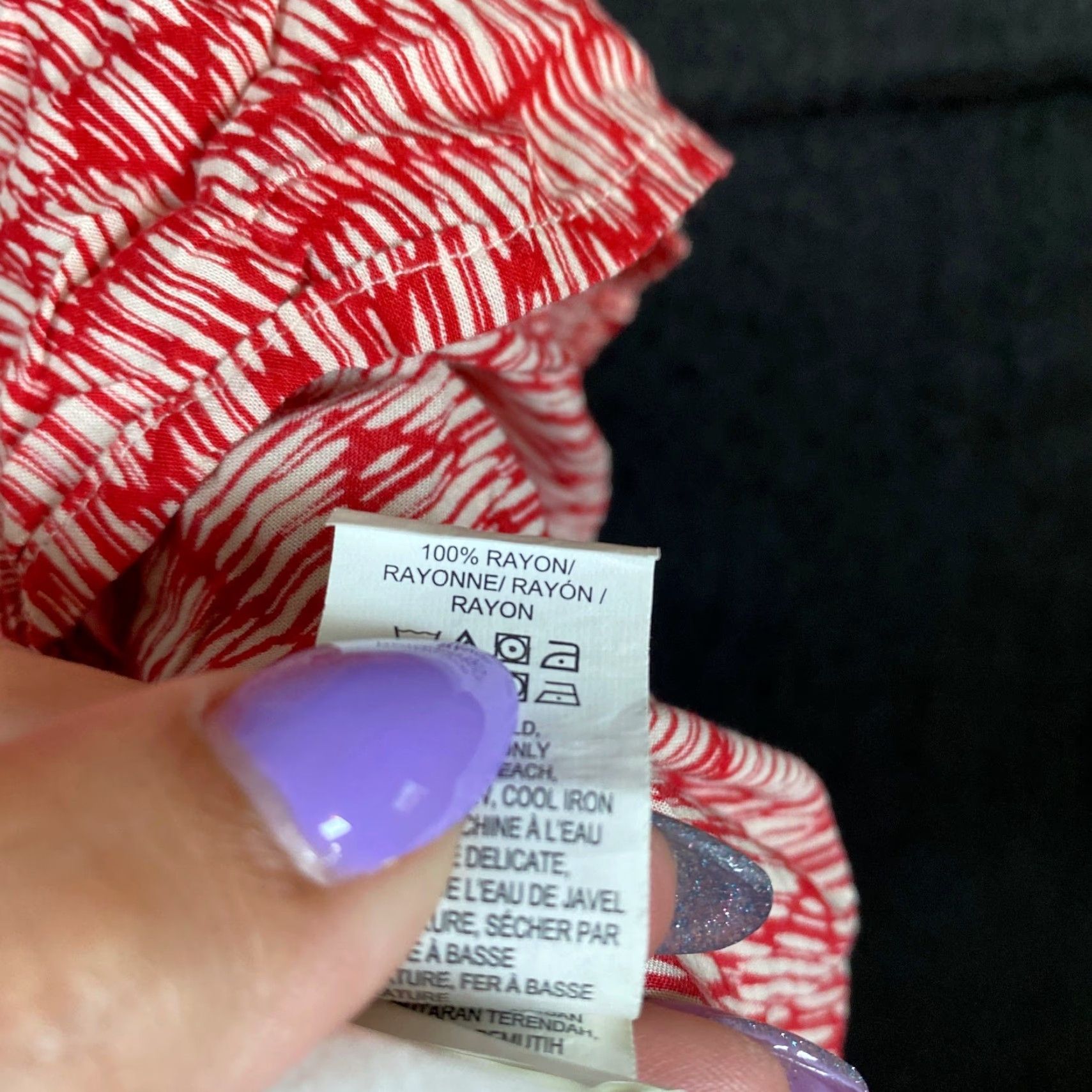 Lucky Brand Lucky Brand Womens Tank Red White Geometric Stripe V-Neck Sleeveless L Shirt Size L / US 10 / IT 46 - 5 Thumbnail