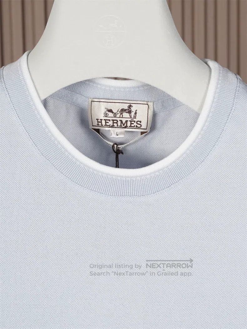 Hermes Hermes Light Blue-Grey Short Sleeve T-Shirt Size US L / EU 52-54 / 3 - 2 Thumbnail