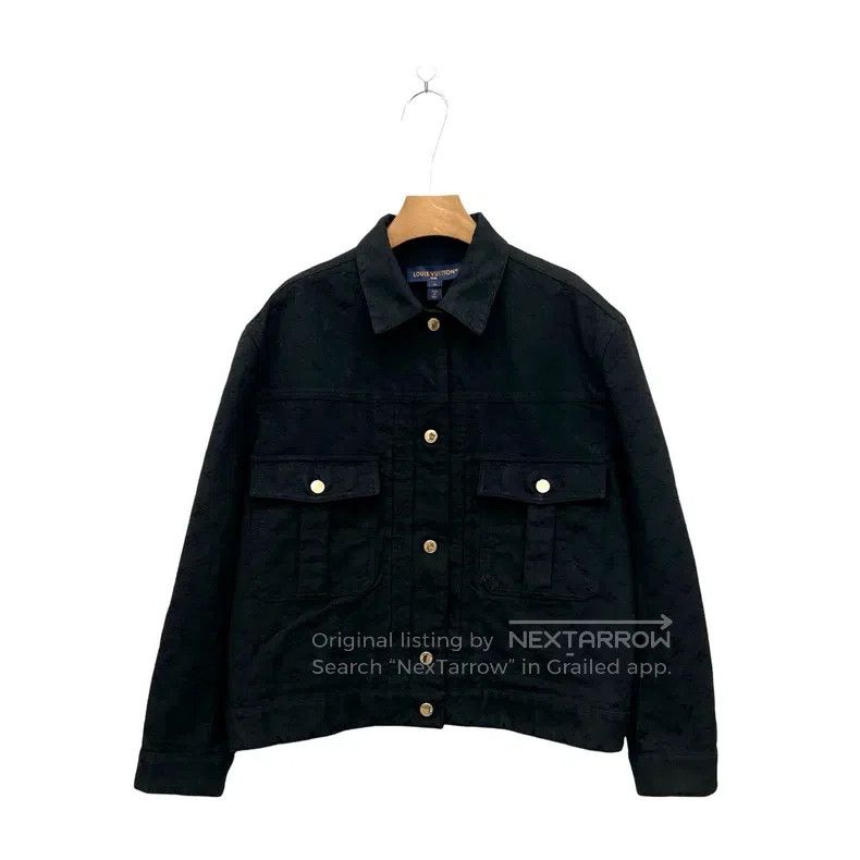 Louis Vuitton Louis Vuitton Black dark full print denim jacket Size XS / US 0-2 / IT 36-38 - 1 Thumbnail