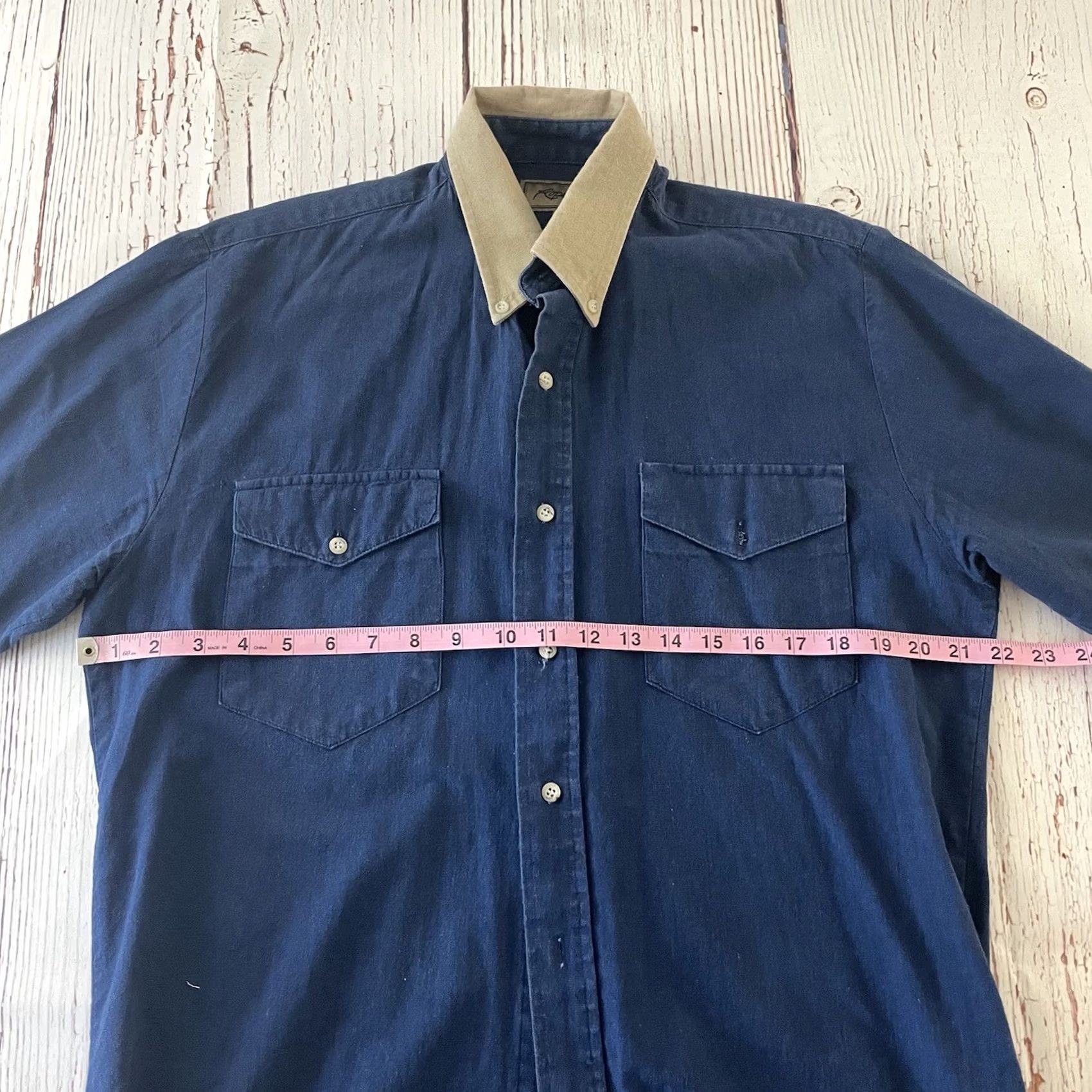 Roper Vintage Roper Short Sleeve Button Front Shirt Mens Medium Blue Khaki Collar Size US M / EU 48-50 / 2 - 3 Thumbnail