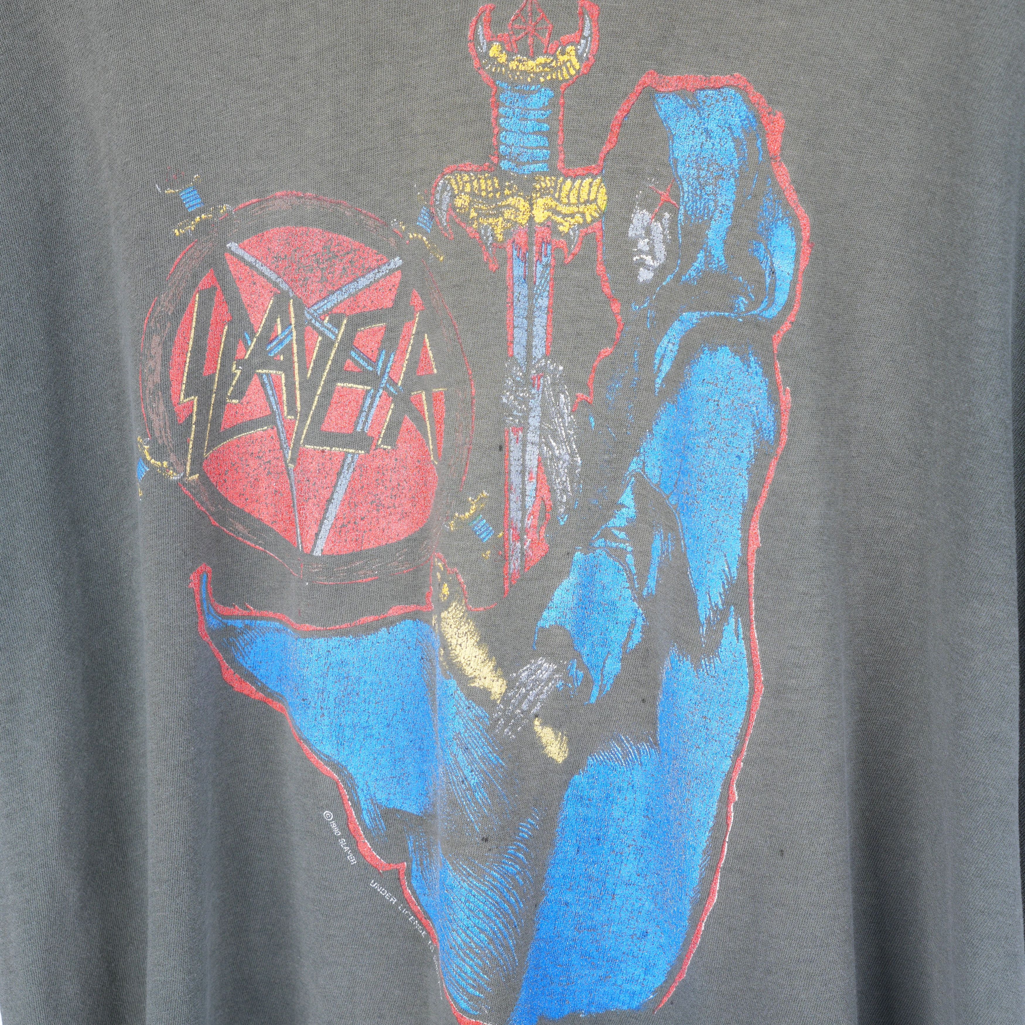 Vintage VINTAGE SLAYER SPILL THE BLOOD SCROLL TEE Size US L / EU 52-54 / 3 - 3 Thumbnail