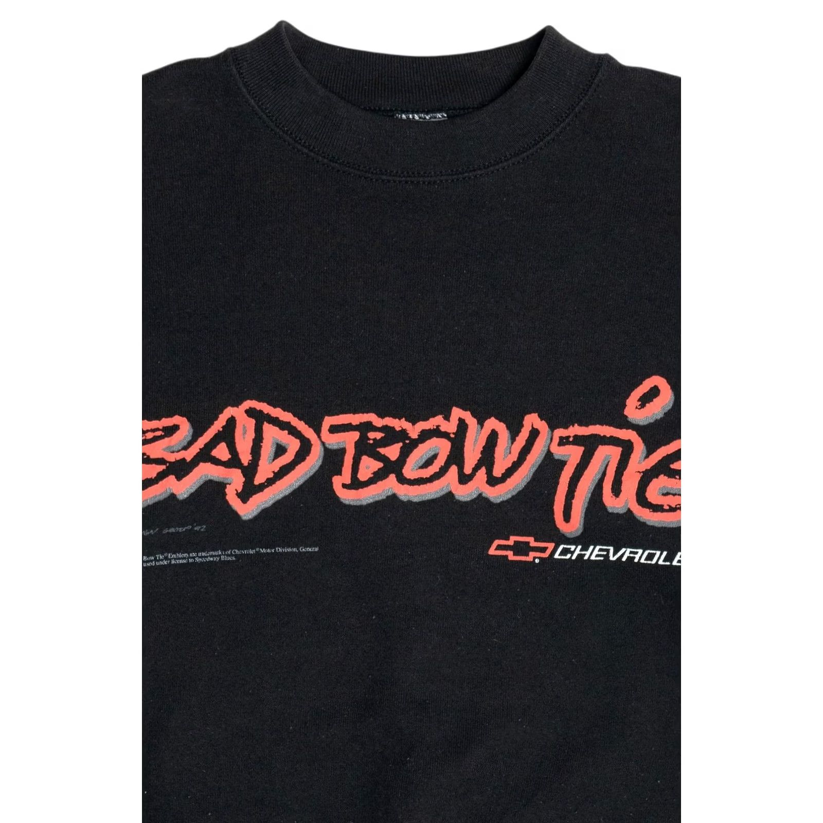 Fruit Of The Loom VINTAGE Chevrolet Promo Sweatshirt "Bad Bow Tie" Large Black 1990s Fruit of the Loom USA Cotton Polyester Size US L / EU 52-54 / 3 - 6 Thumbnail