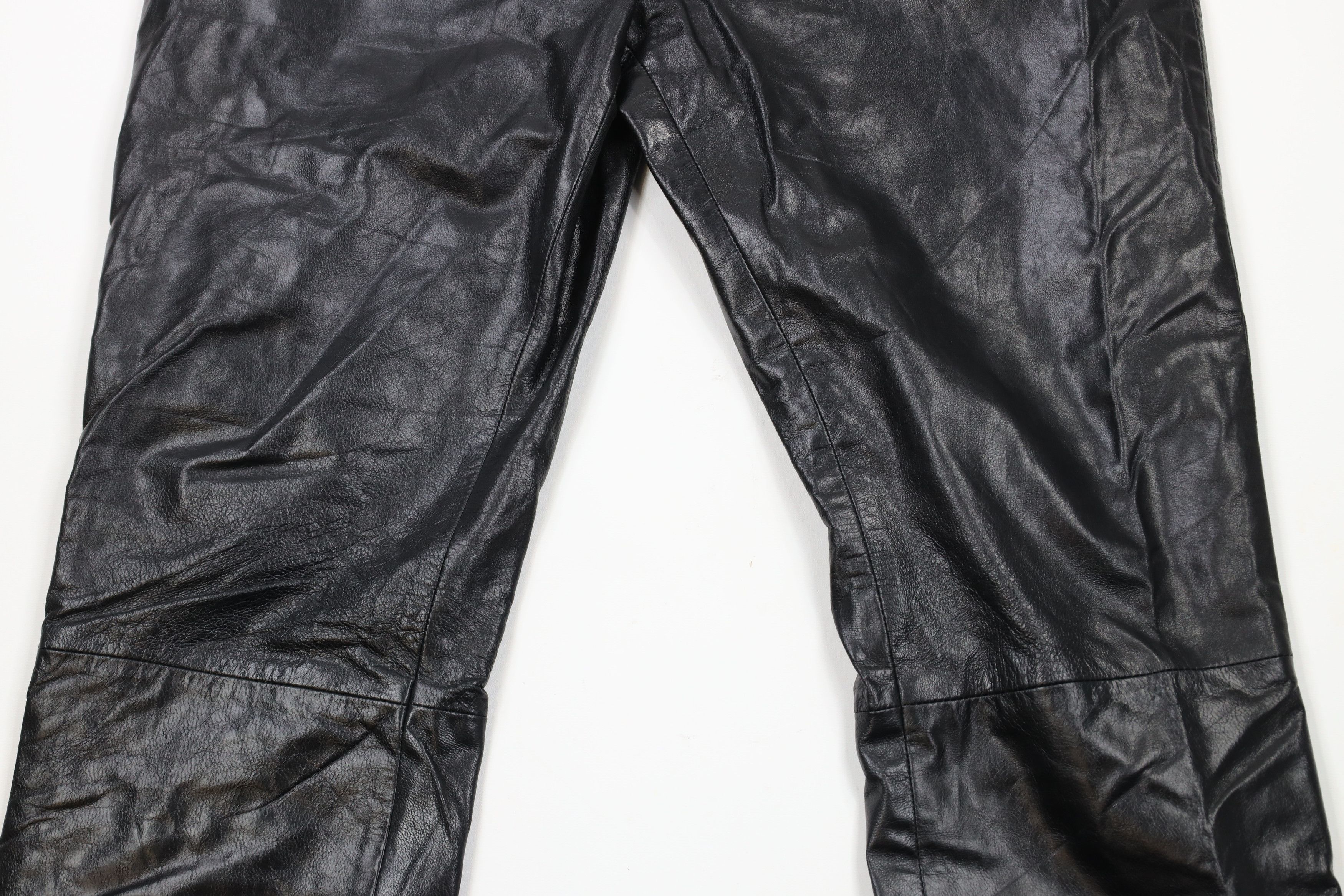 Vintage Vintage 90s Streetwear Flared Leather Pants Goth Dom Size 36" / US 14 / IT 50 - 3 Thumbnail