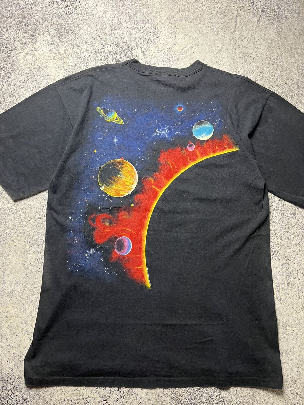 Vintage 1990 Vintage Peter Kull Solar System Graphic T-Shirt 90s Size US XL / EU 56 / 4 - 16 Thumbnail