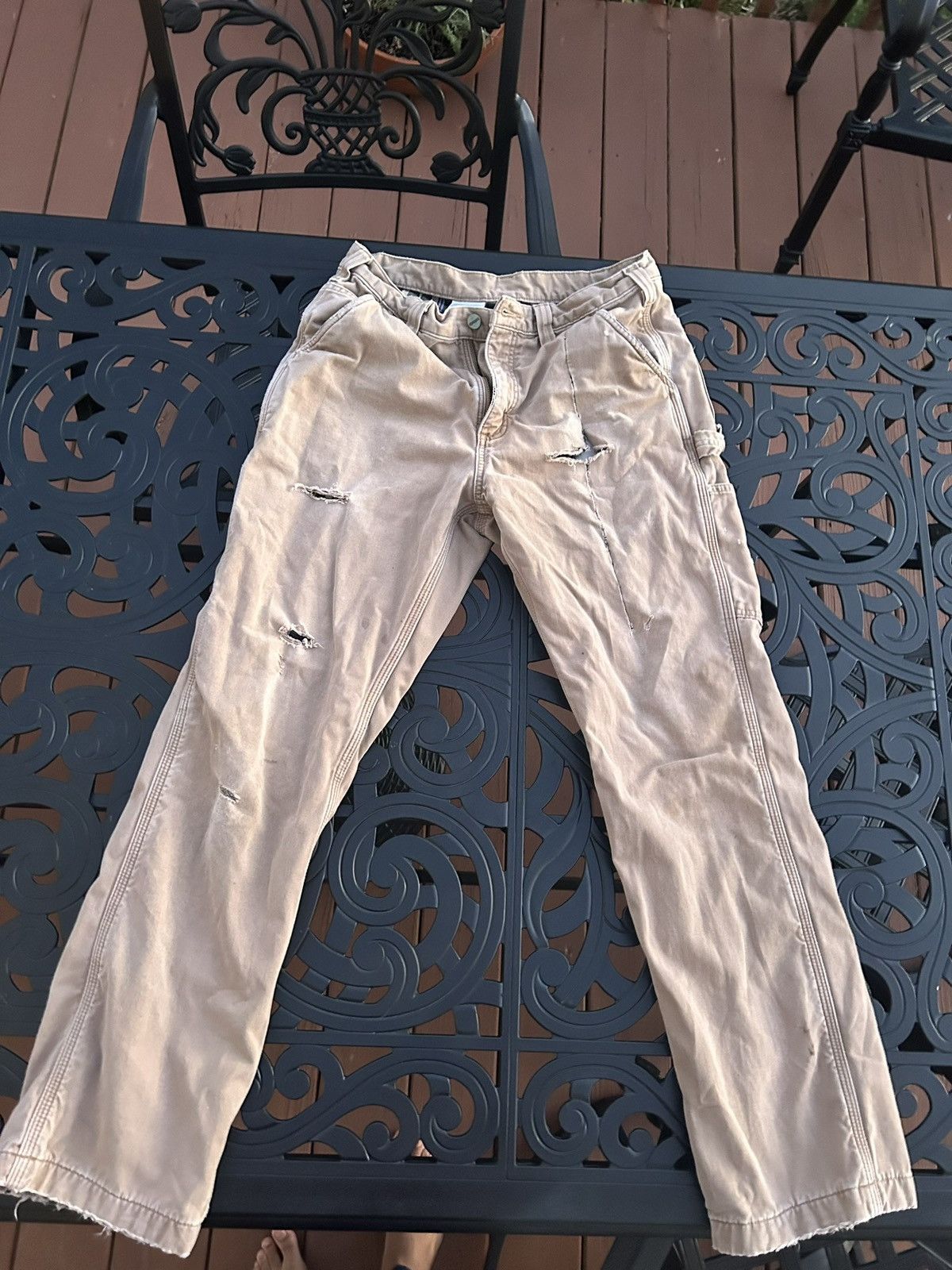 Carhartt × Carhartt Wip × Vintage WORN CARHARTT KHAKIS Size US 34 / EU 50 - 1 Thumbnail