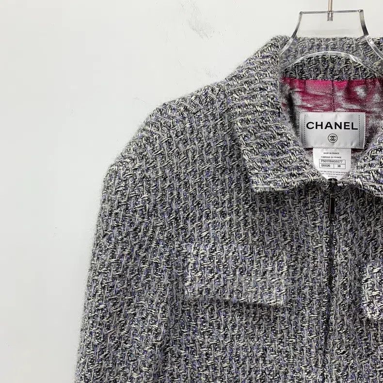 Chanel Chanel Supermarket Series Silver Illusion Silk Lapel Zippe Size XS / US 0-2 / IT 36-38 - 3 Thumbnail