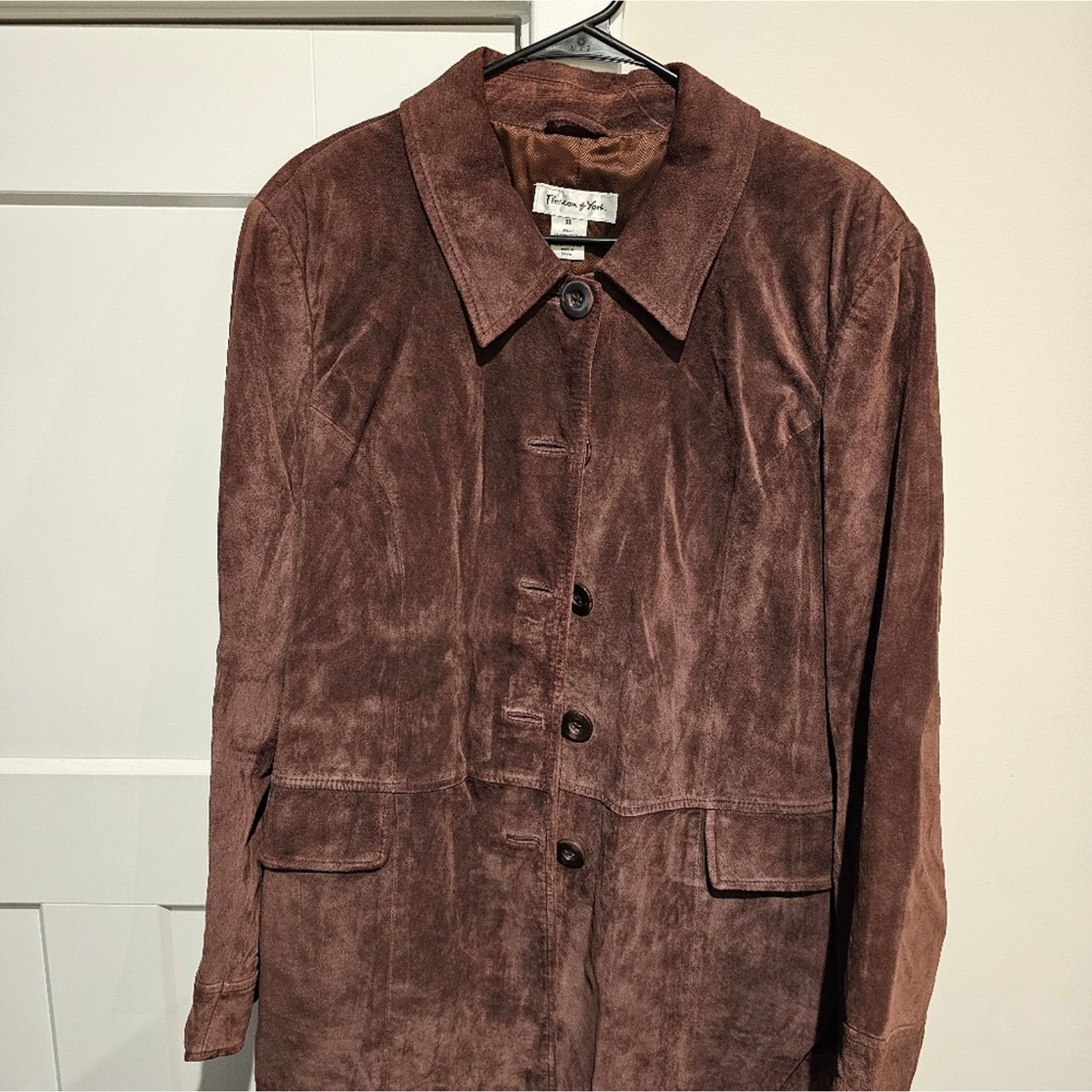 Preston & York Preston & York brown genuine Suede Leather Jacket blazer XL Size XL / US 12-14 / IT 48-50 - 1 Thumbnail