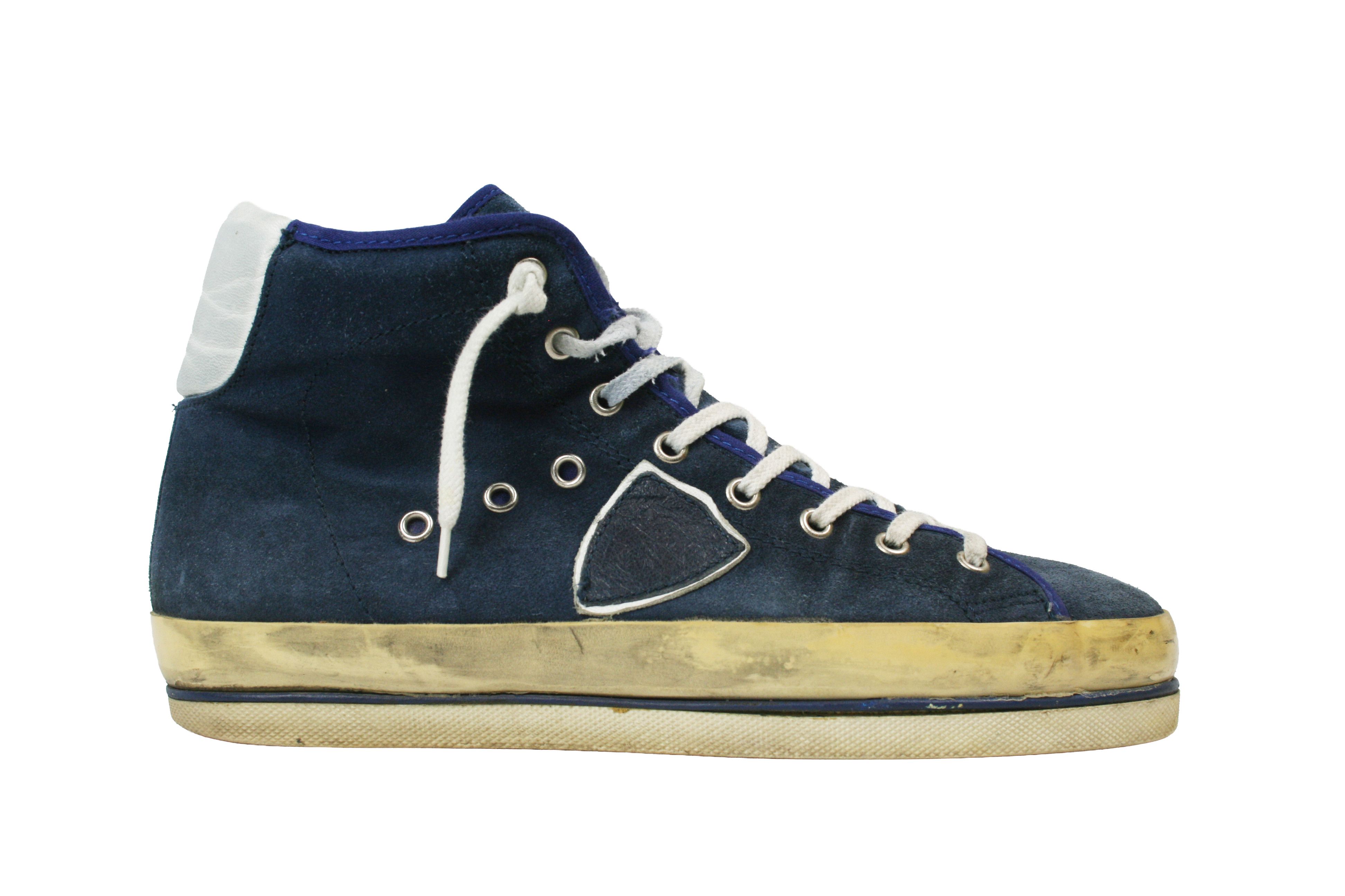 Philippe Model PRSX Suede Grunge Distressed High Top Sneakers Size US 8 / EU 41 - 1 Thumbnail