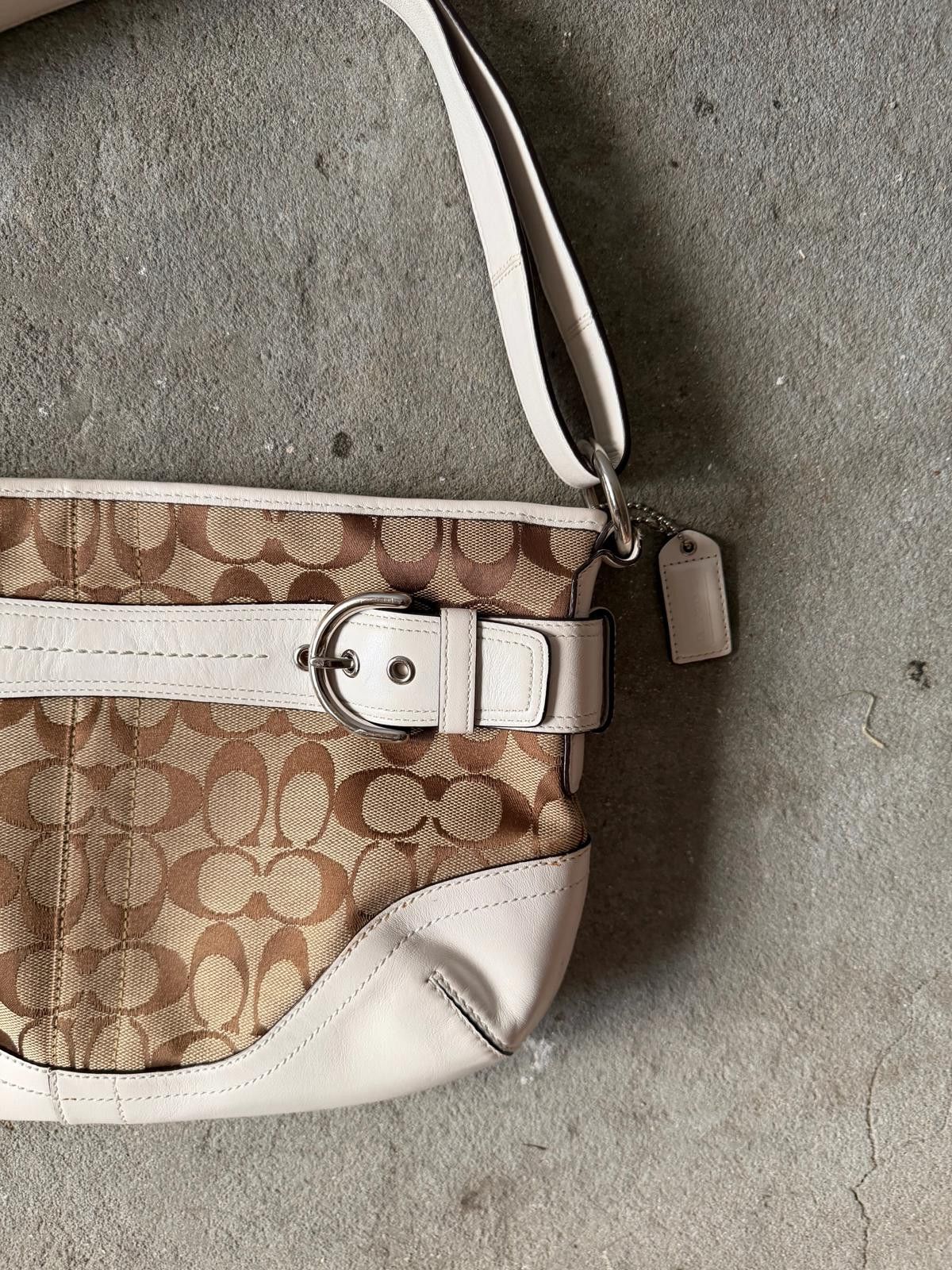 Coach Coach 2Way Signature Sufflette Shoulder Bag Beige/White Size ONE SIZE - 5 Thumbnail