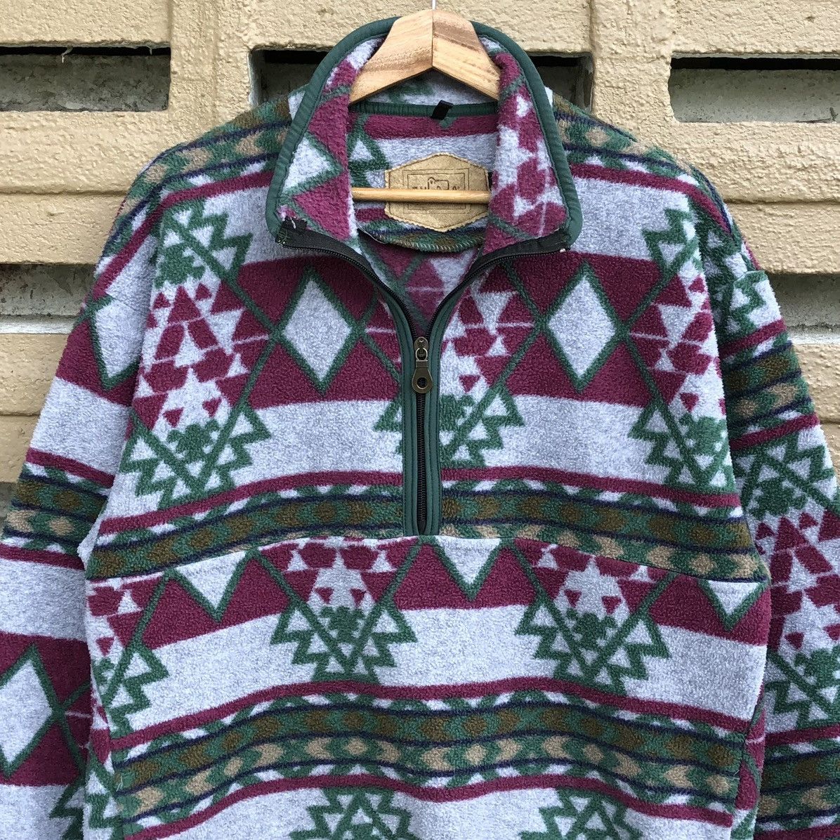 Woolrich Woolen Mills VTG Woolrich Fleece Aztec Half Zip Sweater Made In 🇺🇸 USA Size US S / EU 44-46 / 1 - 9 Thumbnail