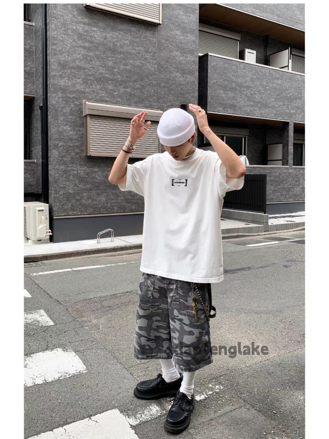 Designer × Japanese Brand × Vintage Unisex washed faded loose baggy skate hiphop camo shorts Size US 30 / EU 46 - 3 Thumbnail