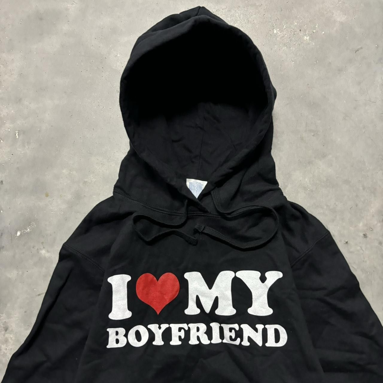 Japanese Brand × Vintage Crazy Vintage Y2K/2000s Grunge “I Love My Boyfriend” Cyber Scene Emo Hoodie! Size S / US 4 / IT 40 - 2 Thumbnail
