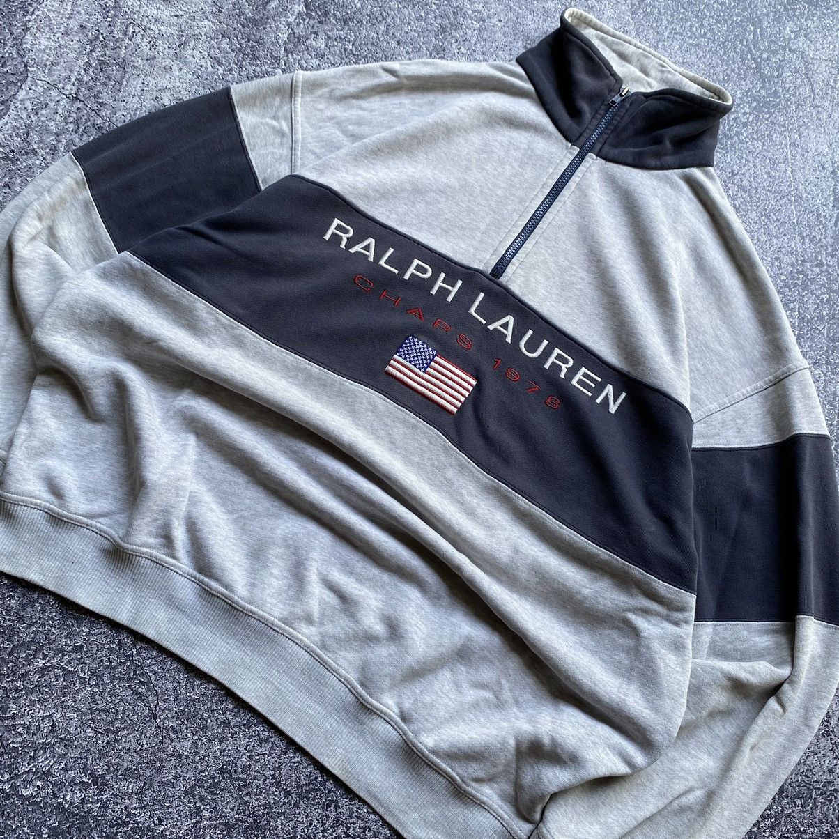 Ralph Lauren Vintage💥 CHAPS Ralph Lauren Distressed Half Sweater Size US L / EU 52-54 / 3 - 2 Thumbnail