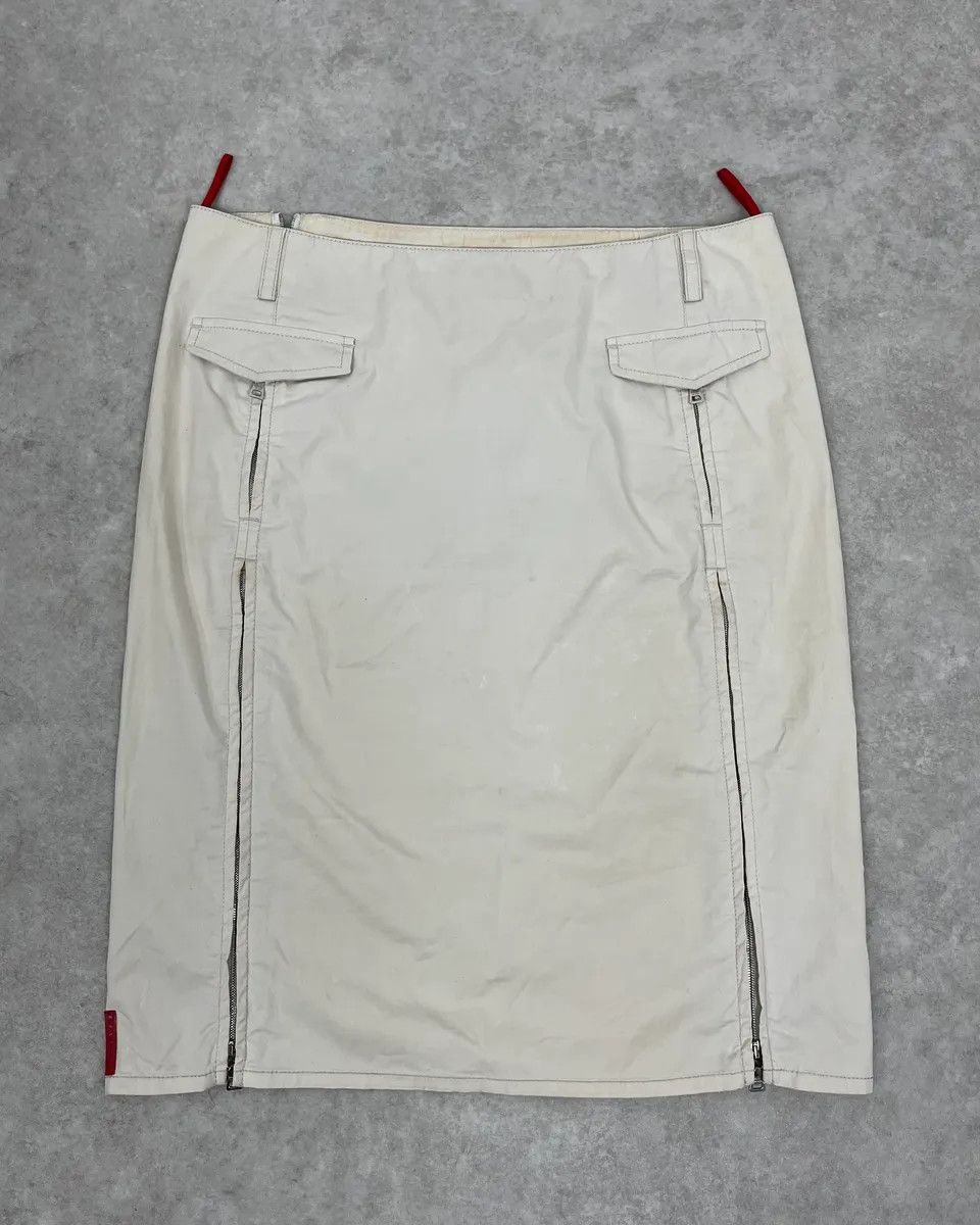 Prada Prada White Utility Multi Zips Skirt Size 30" / US 8 / IT 44 - 5 Thumbnail