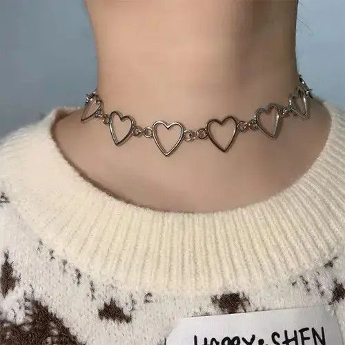 Jewelry Sweet Love Heart Choker Necklace Size ONE SIZE - 4 Thumbnail