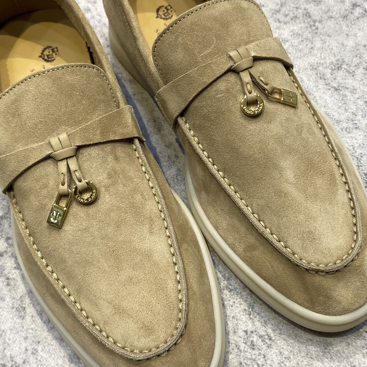 Loro Piana Loro piana summer walk charm suede beige loafer Sadstone Size US 8.5 / IT 38.5 - 2 Thumbnail