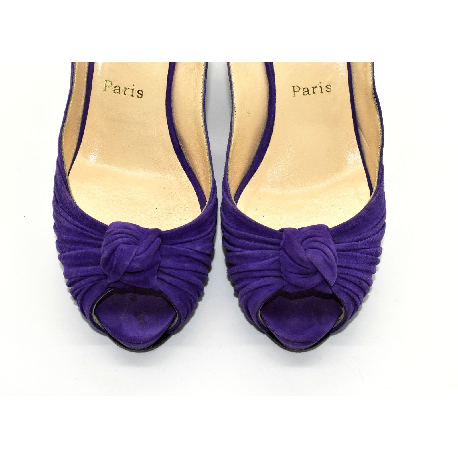 Christian Louboutin CHRISTIAN LOUBOUTIN Peep Toe Wedge Slingbacks Sz 40.5 $950 Size US 10.5 / IT 40.5 - 5 Thumbnail