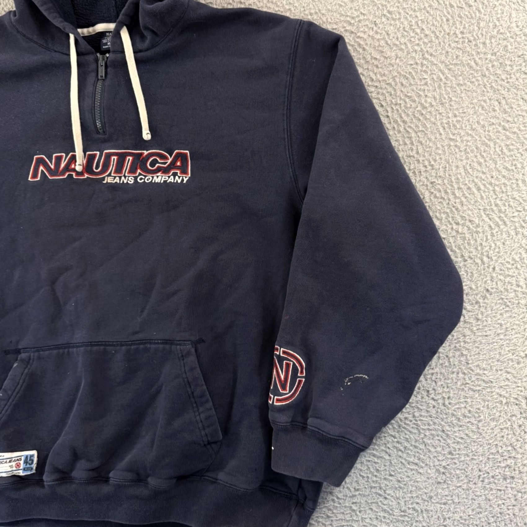 Nautica VINTAGE Nautica Hoodie Mens XL Blue 90s Pullover Zip Pocket Embroidered Logo Size US XL / EU 56 / 4 - 5 Thumbnail