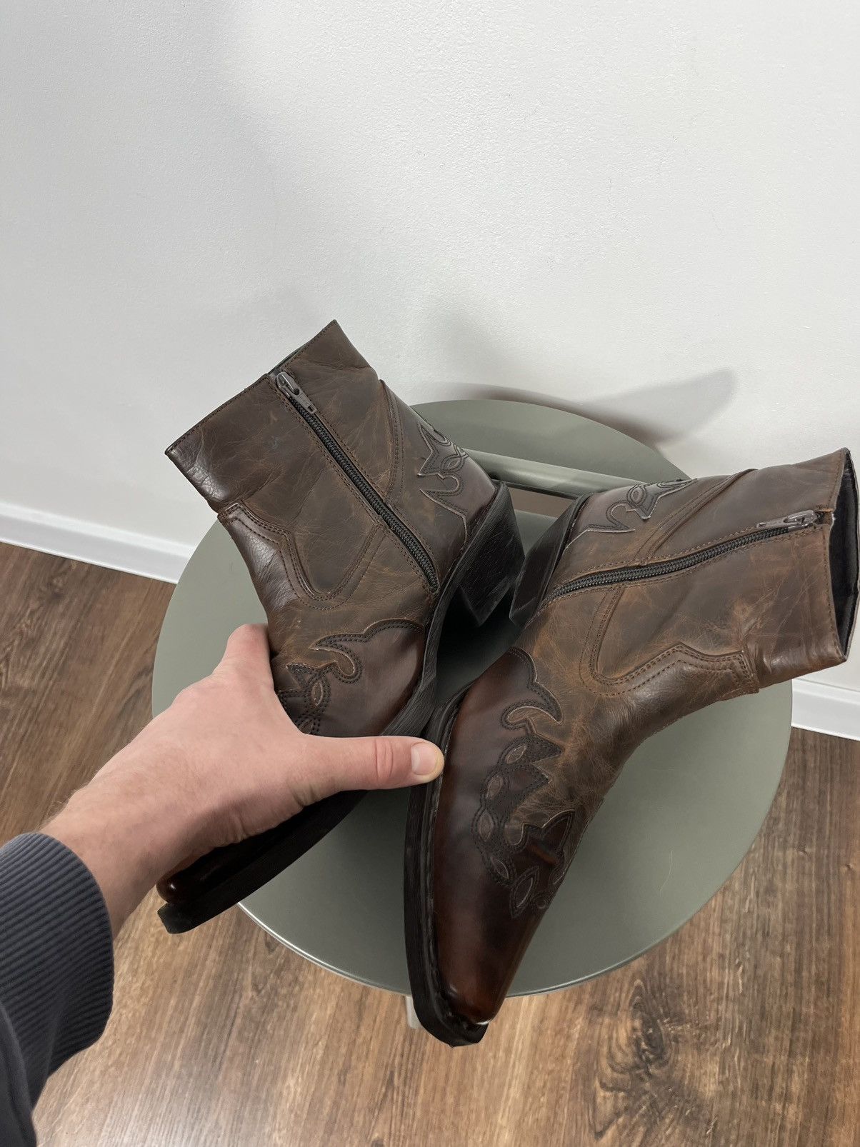 Other Vintage Western Faux Leather Ankle Boots Brown EU 42 Size US 9 / EU 42 - 12 Thumbnail