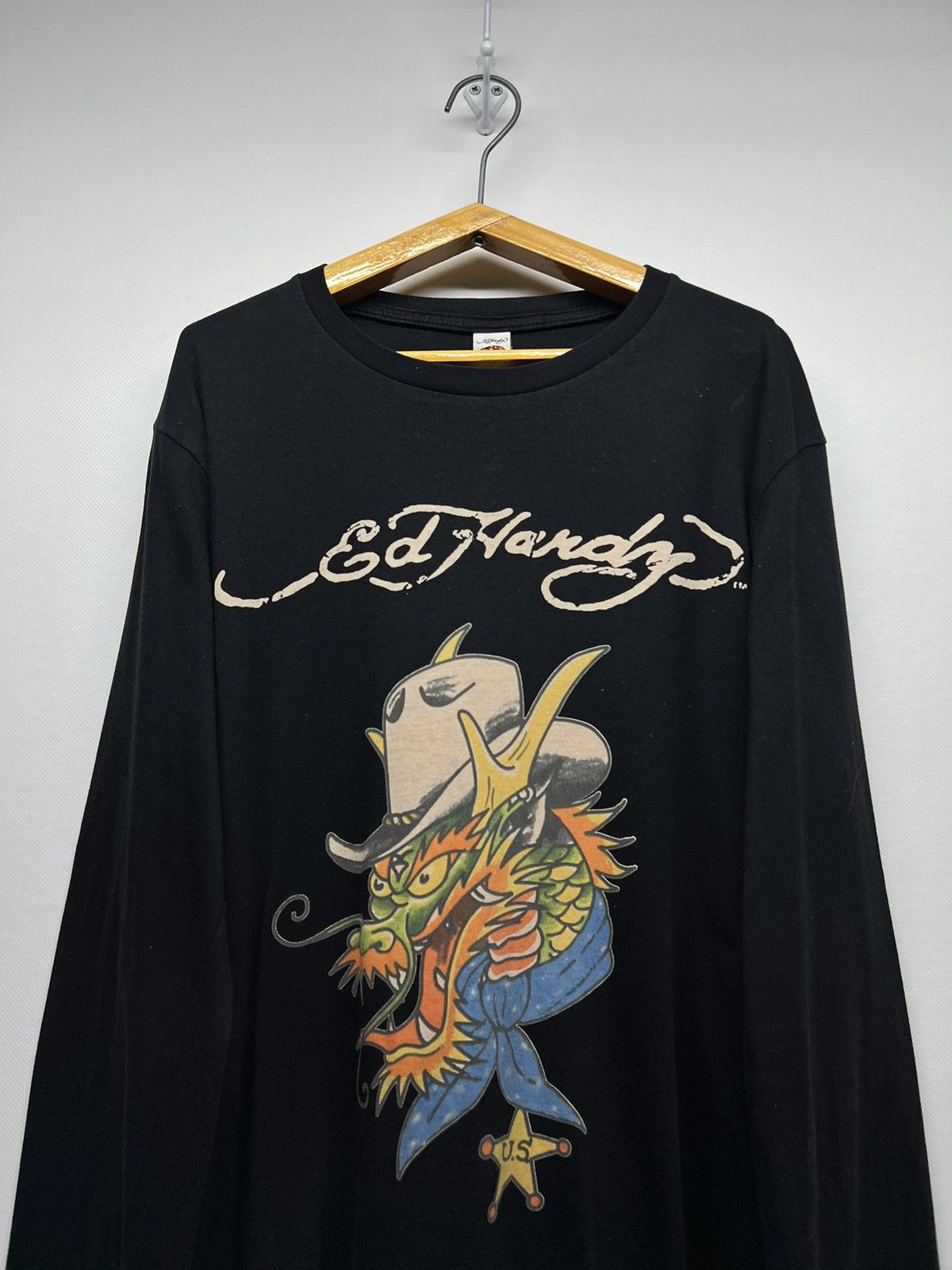 Christian Audigier × Ed Hardy × Vintage Vintage Y2k Ed Hardy Japan Dragon 🐉 Big Logo Long Sleeve 00s Size XL / US 12-14 / IT 48-50 - 1 Thumbnail