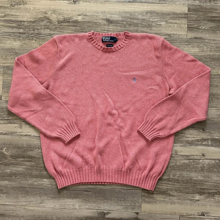 Polo Ralph Lauren Vintage Polo Ralph Lauren Pink Knitted Crewneck Sweater Size US XL / EU 56 / 4 - 1 Thumbnail