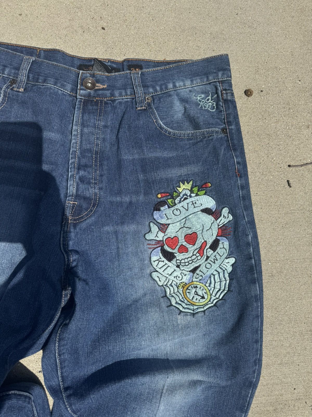 Ed Hardy Vintage wide leg Ed Hardy jeans Size US 38 / EU 54 - 2 Thumbnail