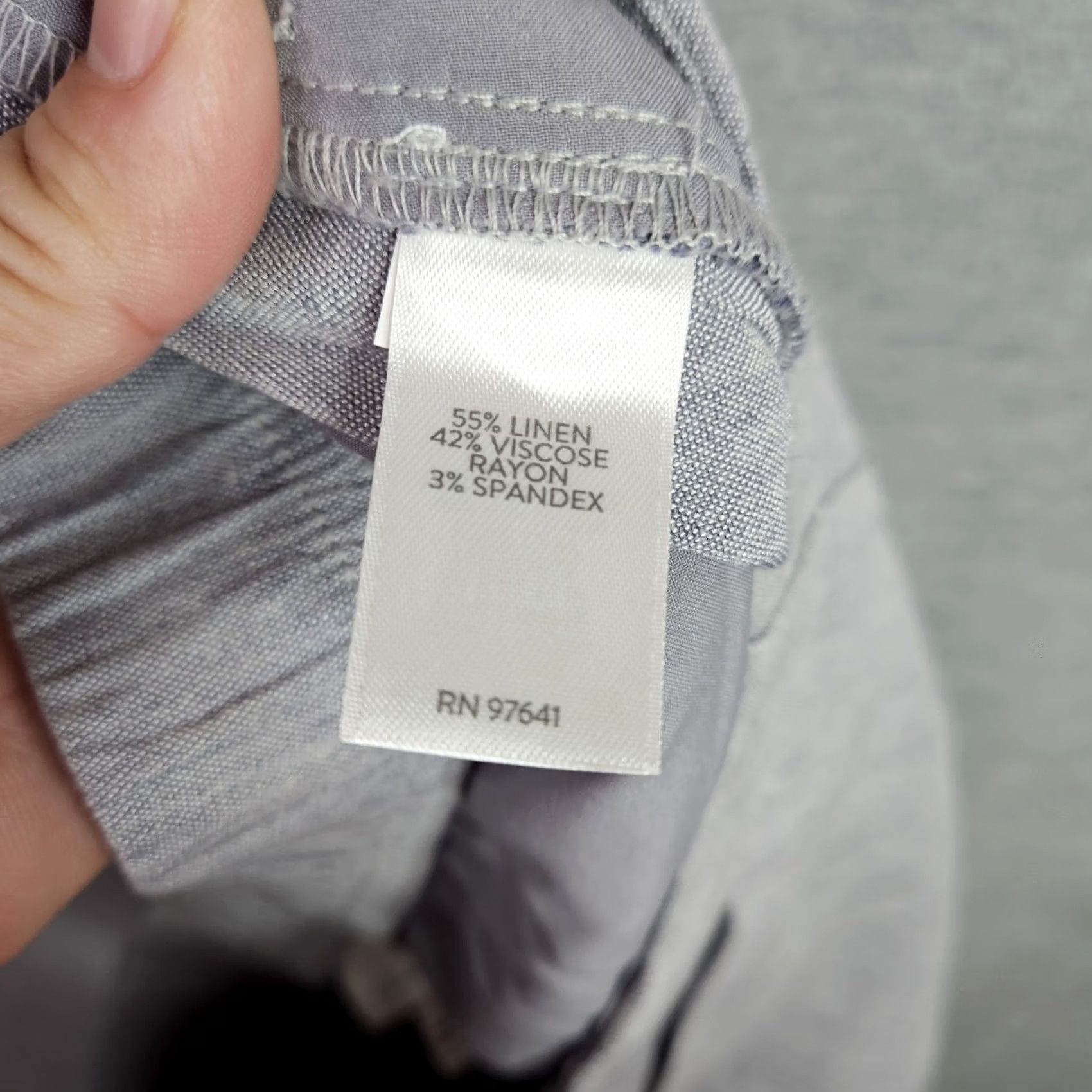 J. Jill J.Jill Womens Linen Stretch Pants Small Gray Lightweight Casual Everyday Regular Rise Buttoned Front Pants Mens Women Girls Unisex Size 28" / US 6 / IT 42 - 7 Thumbnail