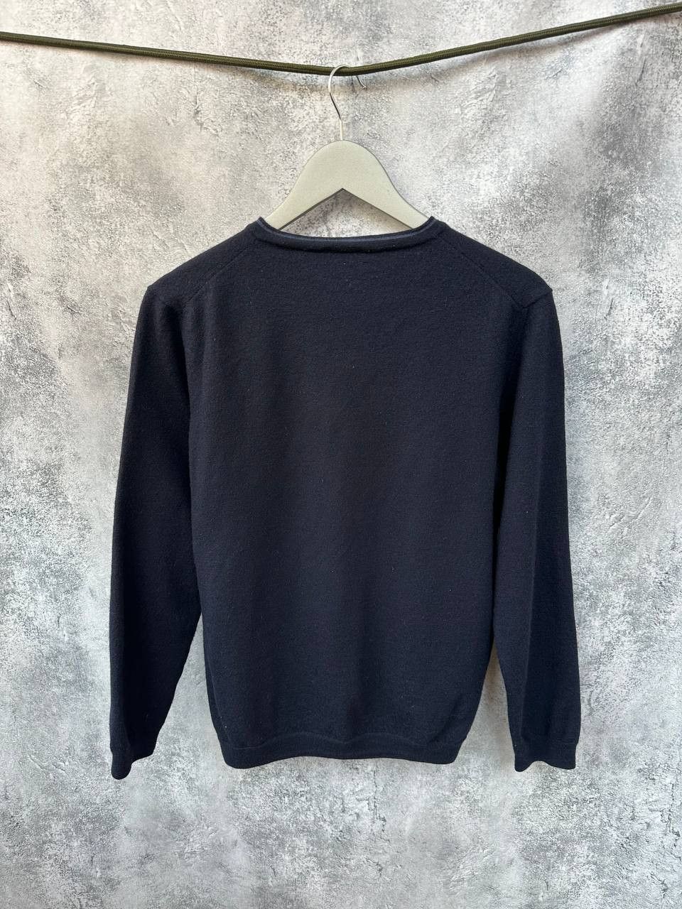 Pal Zileri Pal Zileri V-Neck Sweater Navy Wool Long Sleeve Jumper Size US XL / EU 56 / 4 - 3 Thumbnail