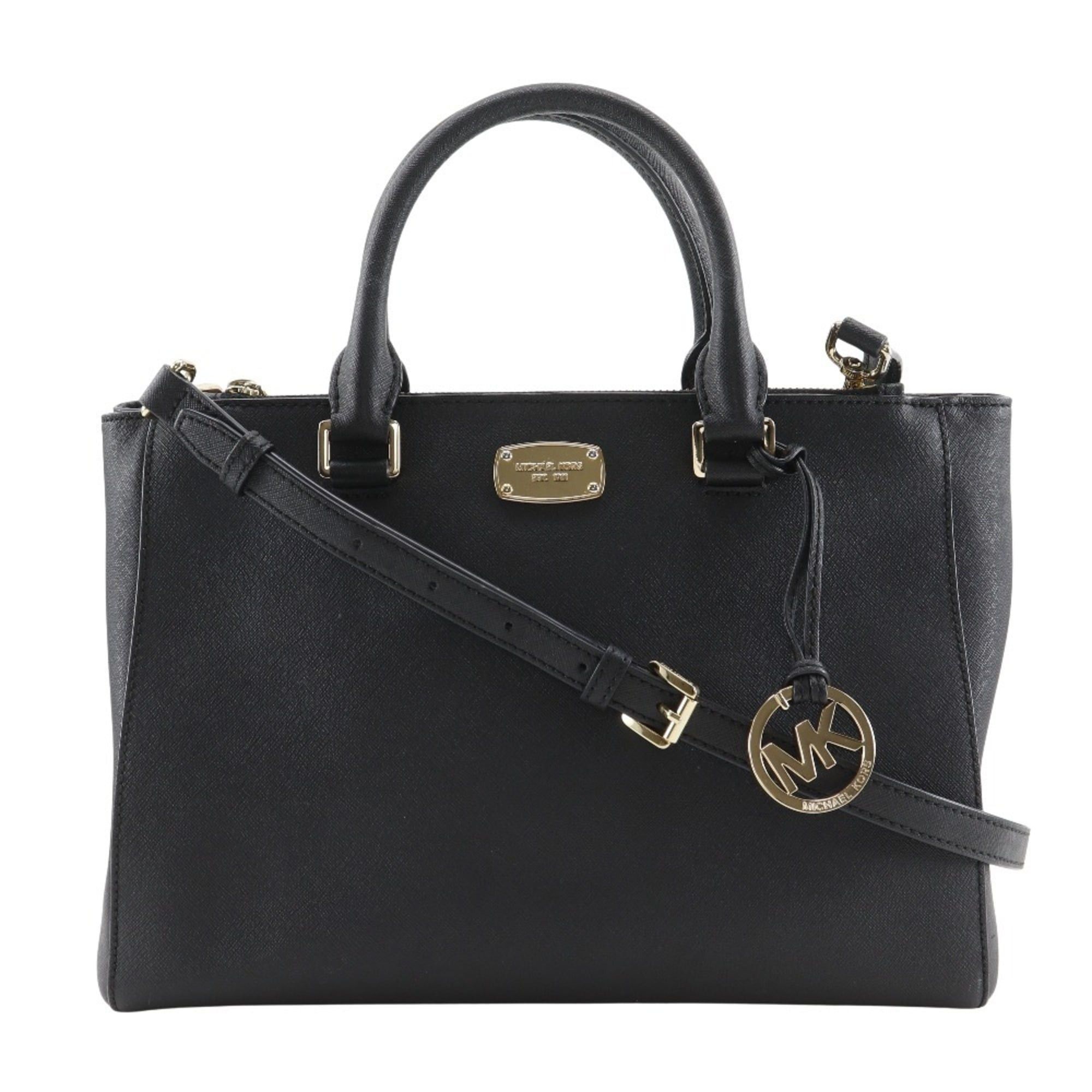 Michael Kors Michael Kors 2-Way Shoulder Handbag 35S6GSOT2L, Black Leather, Crossbody, A4 Size, Magnetic closure, Women's Size ONE SIZE - 1 Thumbnail