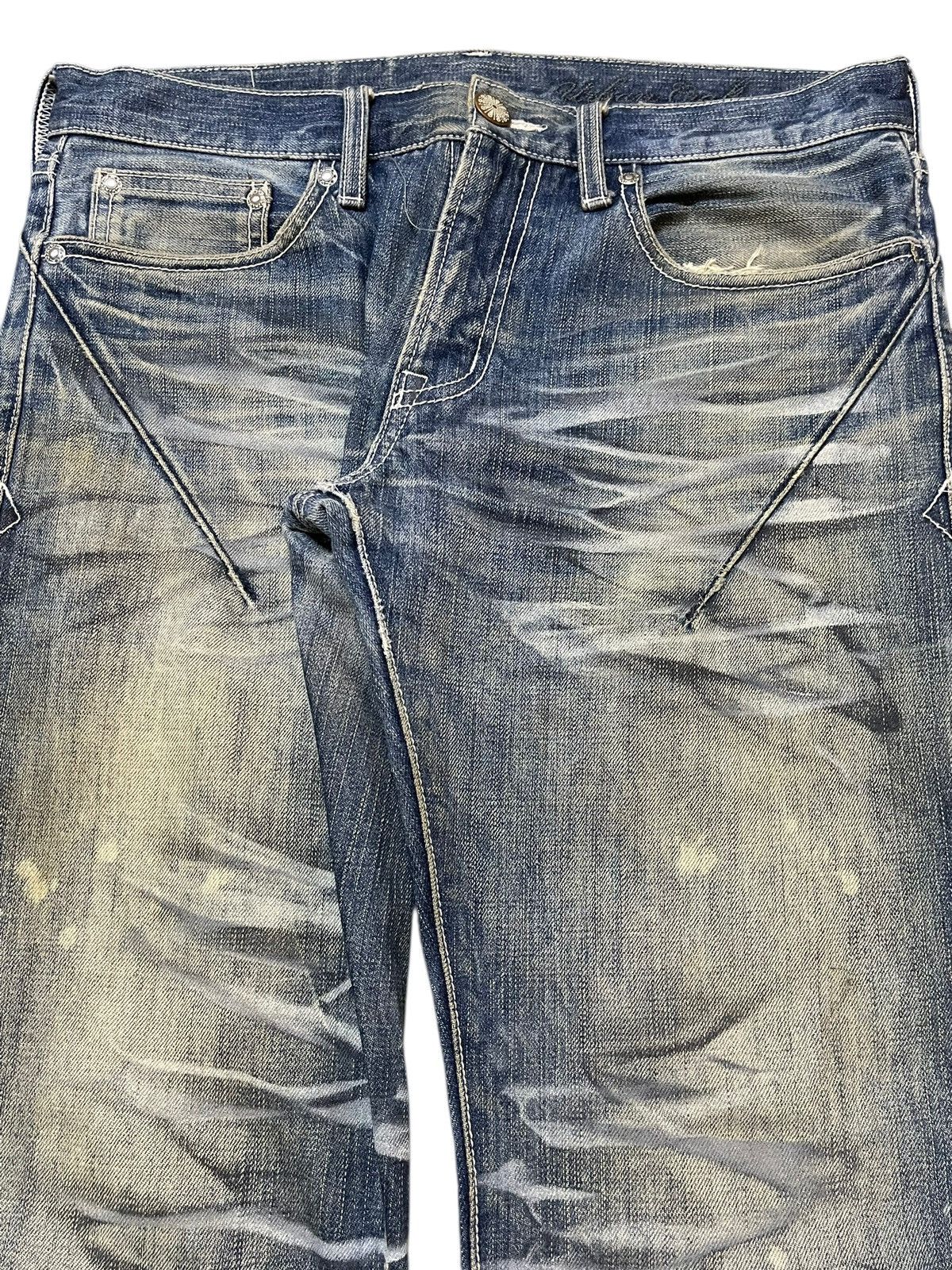 If Six Was Nine Vintage Japanese Brand Claw Mark Wash Style Jeans Size US 32 / EU 48 - 4 Thumbnail