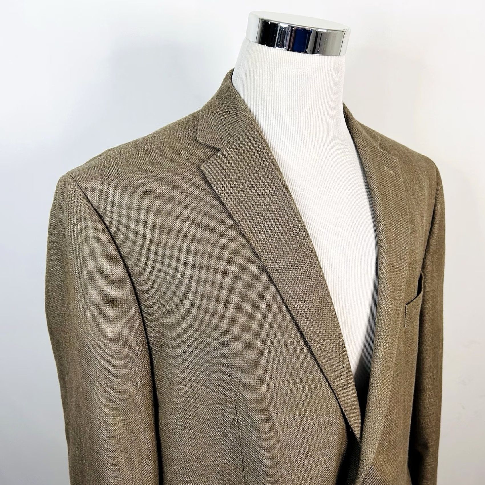 Chaps Chaps Sport Coat Linen Blend Beige 48R Two-Button Lined Vented Formal Mens Regular Jacket Coat Size US M / EU 48-50 / 2 - 2 Thumbnail