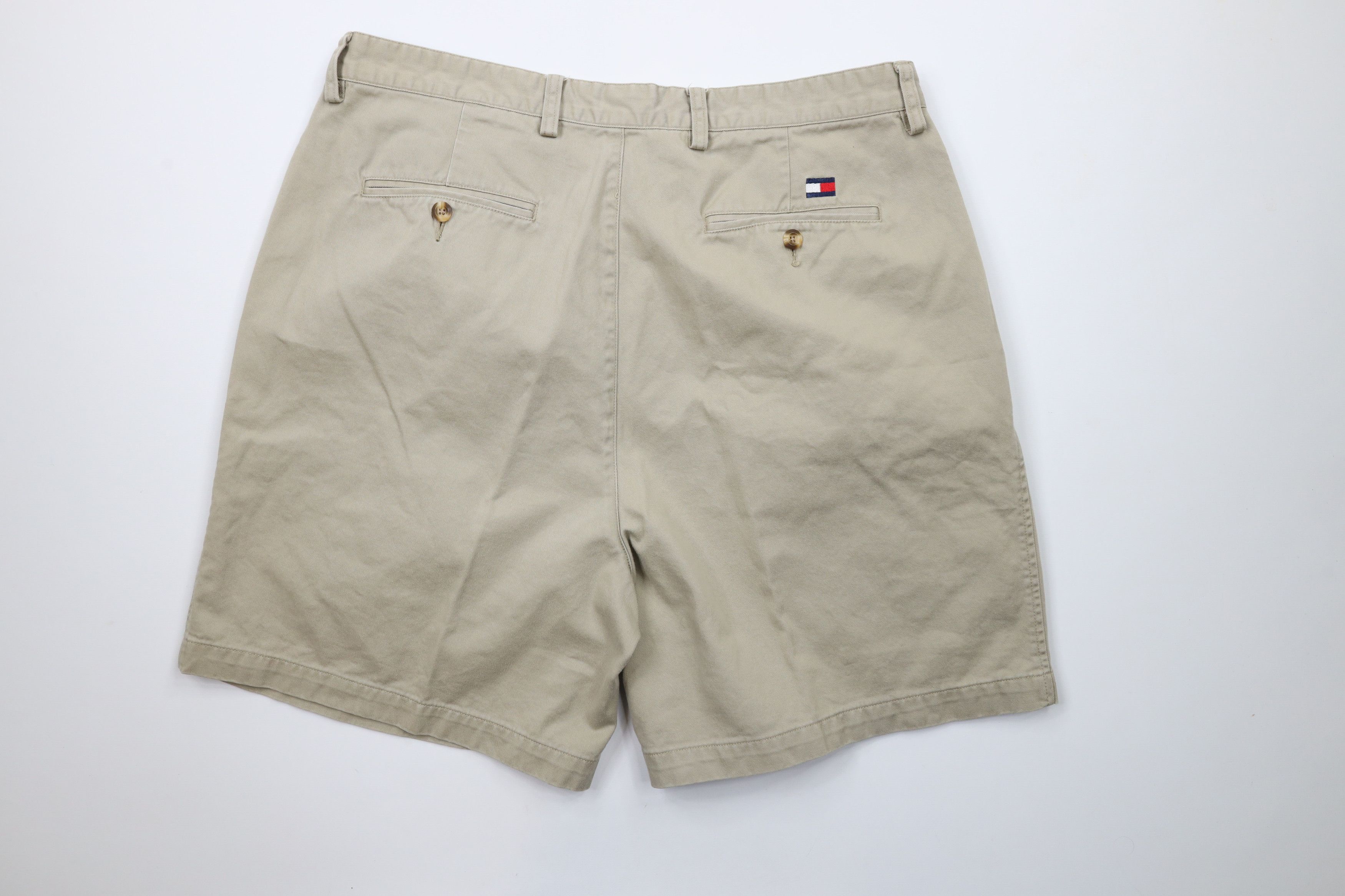 Tommy Hilfiger × Vintage Vintage 90s Tommy Hilfiger Above Knee Chino Shorts Beige Size US 38 / EU 54 - 8 Thumbnail