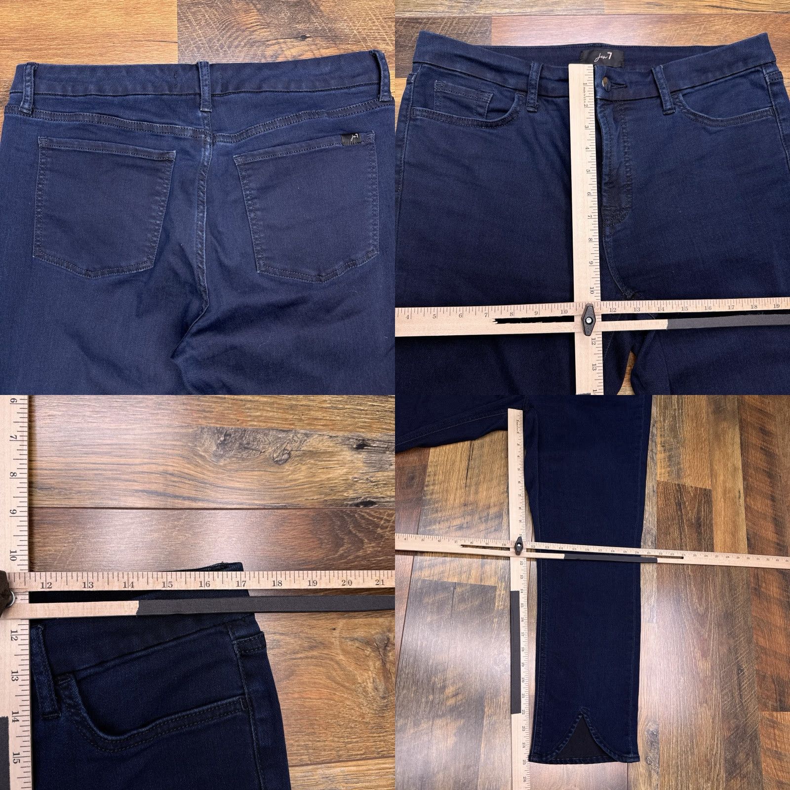 7 For All Mankind Jen 7 Ankle Straight Jeans Womens 12 Blue High Rise Stretch Size 34" / US 12 / IT 48 - 8 Thumbnail