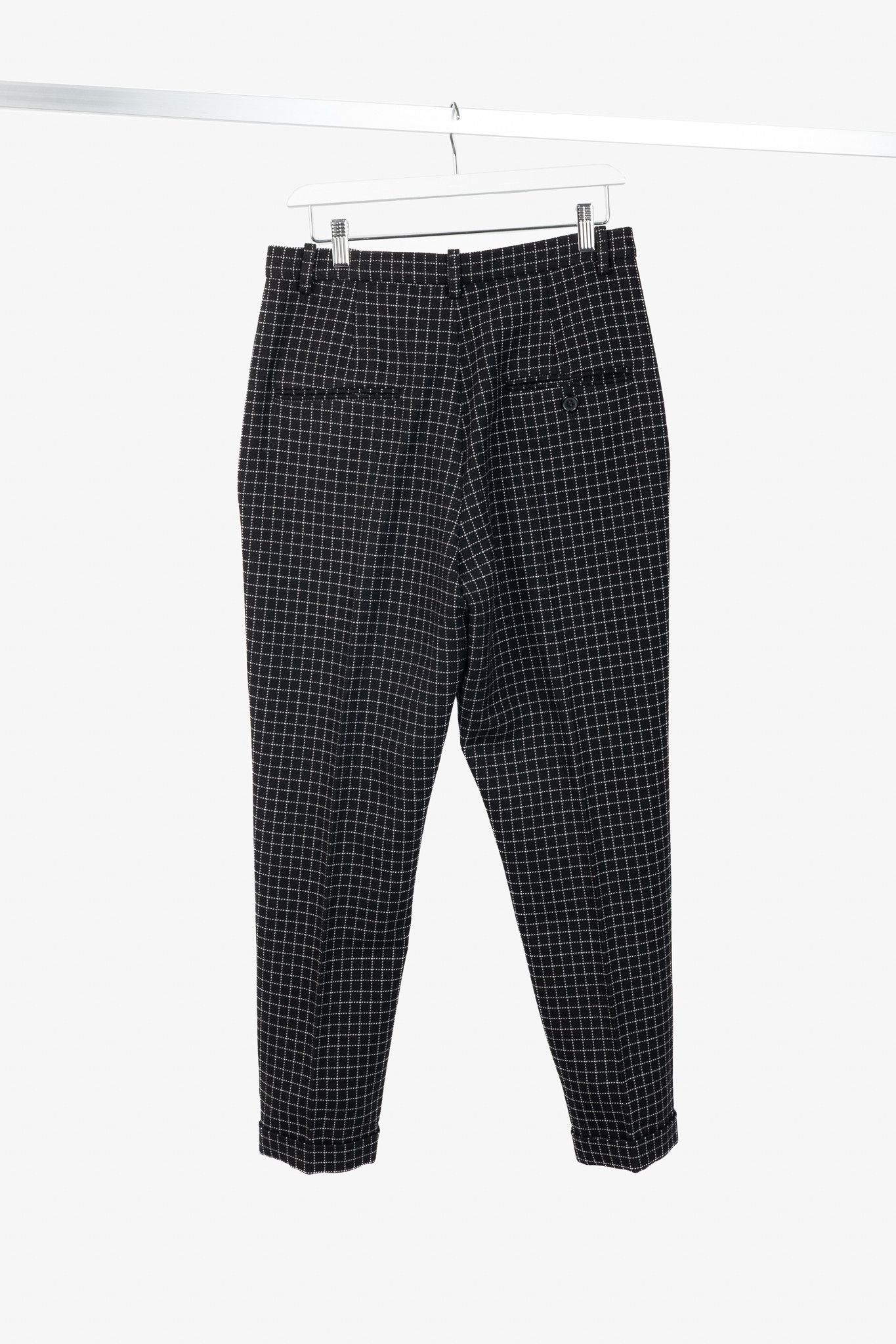 Isabel Marant Isabel Marant Lola Black Checked Wool Cropped Trousers Size 30" / US 8 / IT 44 - 2 Thumbnail
