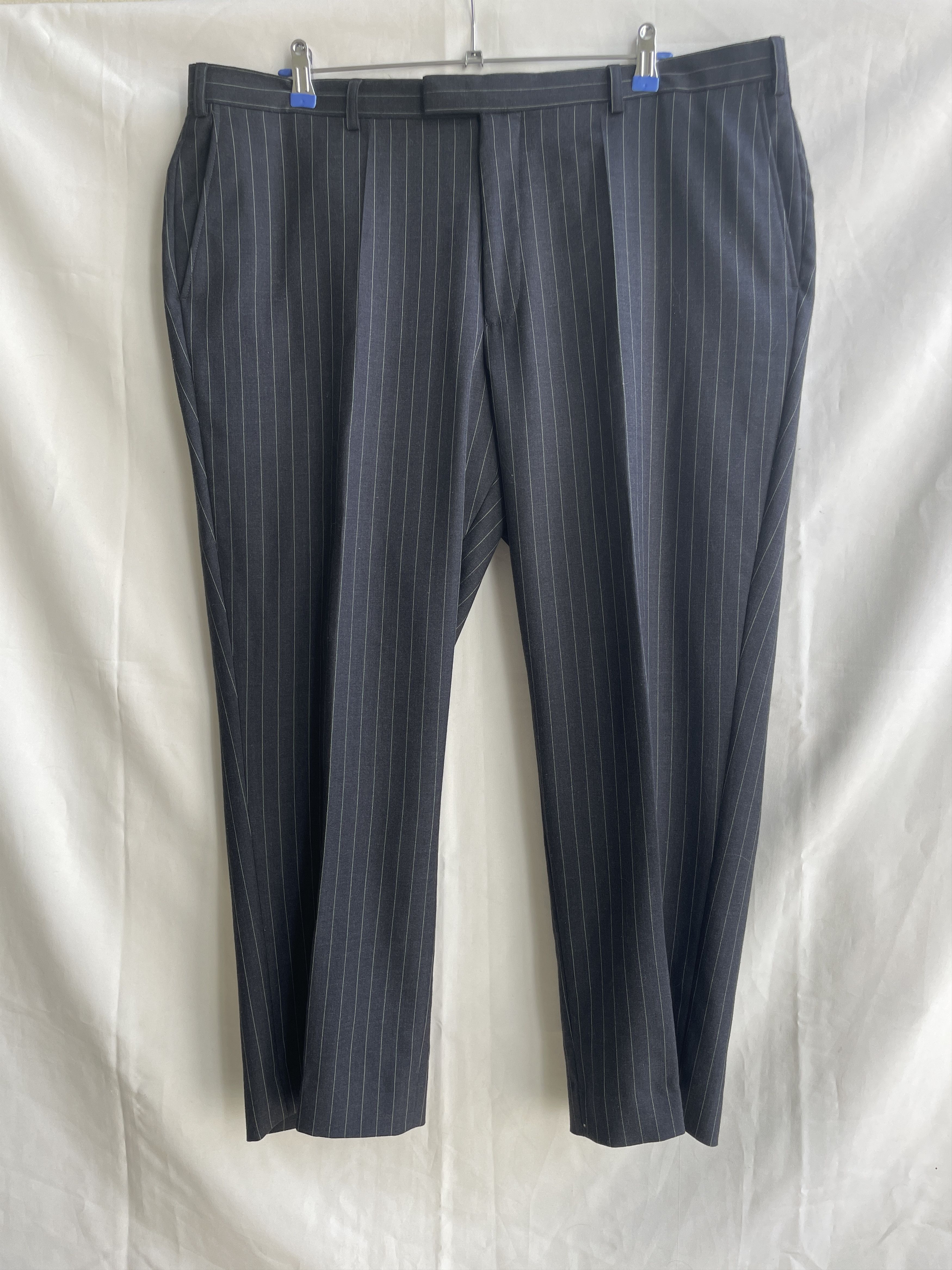 Other Brook Taverner Charcoal Gray Pinstripe Wool Suit Size 48S - 8 Thumbnail