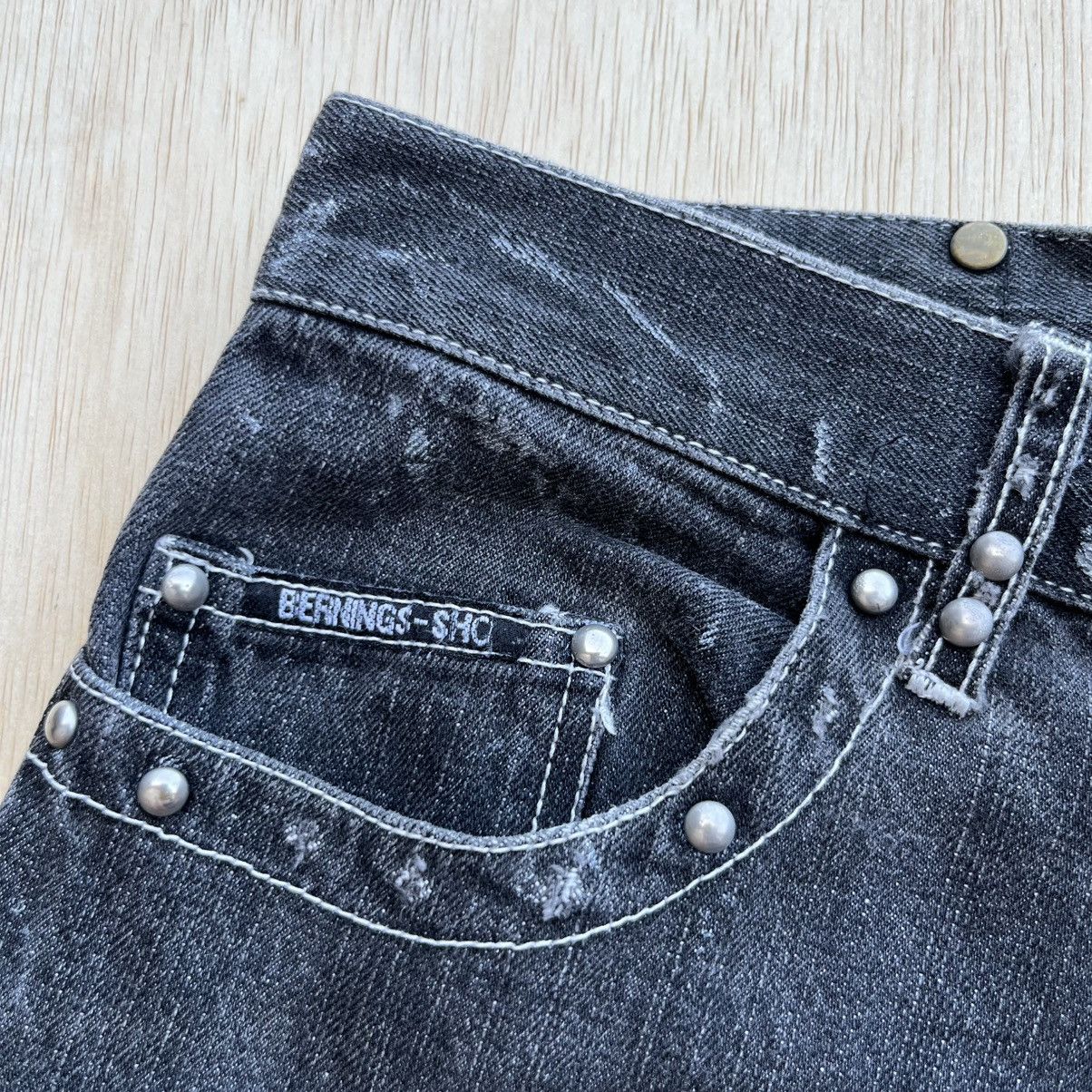 BERNINGS SHO BERNING-SHO BLACK WASHE POEM STUDED BONDAGE PUNK FLARE DENIM Size US 31 - 5 Thumbnail