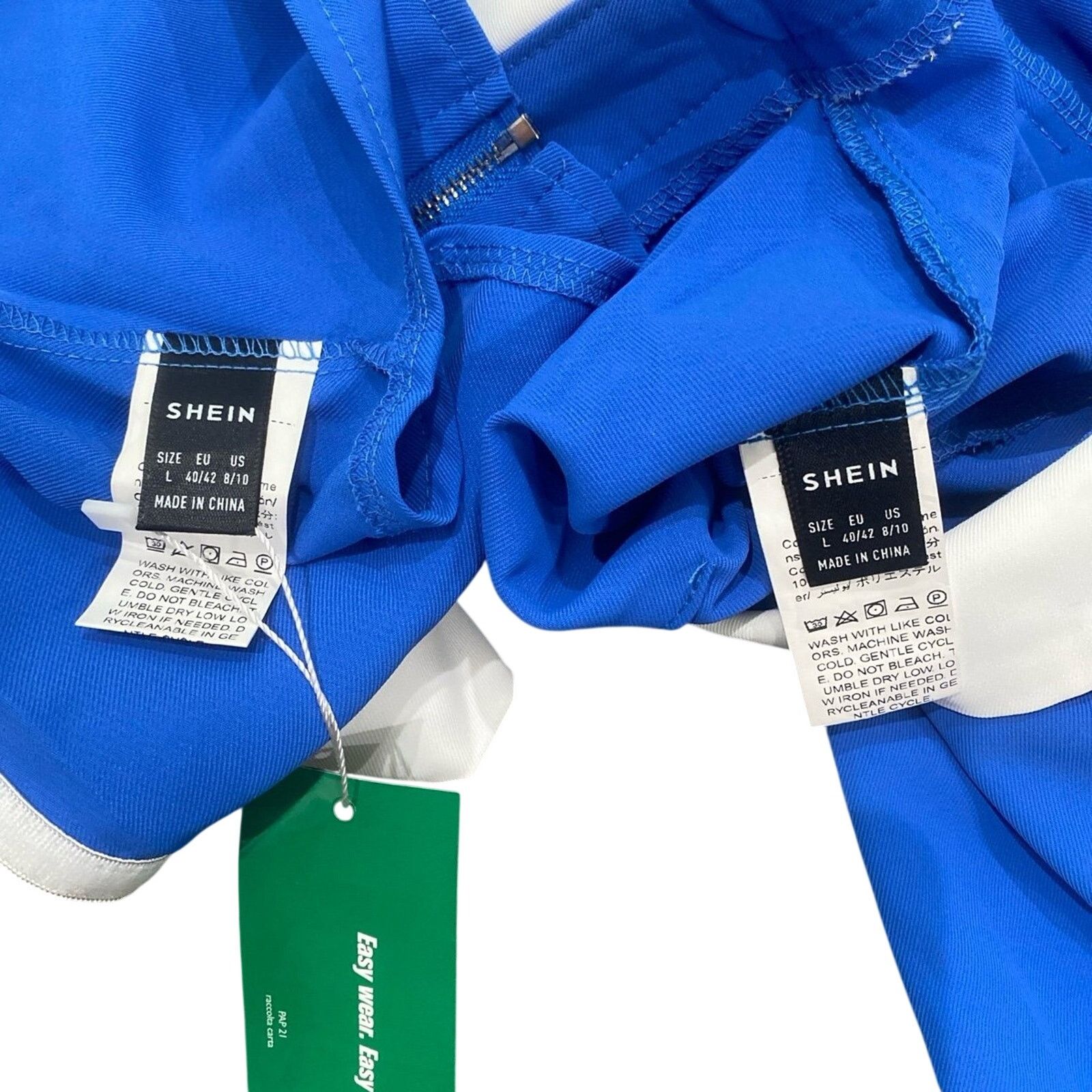Shein Women's Colorblock Strapless Top and Pants Set Blue, Size L Size L / US 10 / IT 46 - 9 Thumbnail