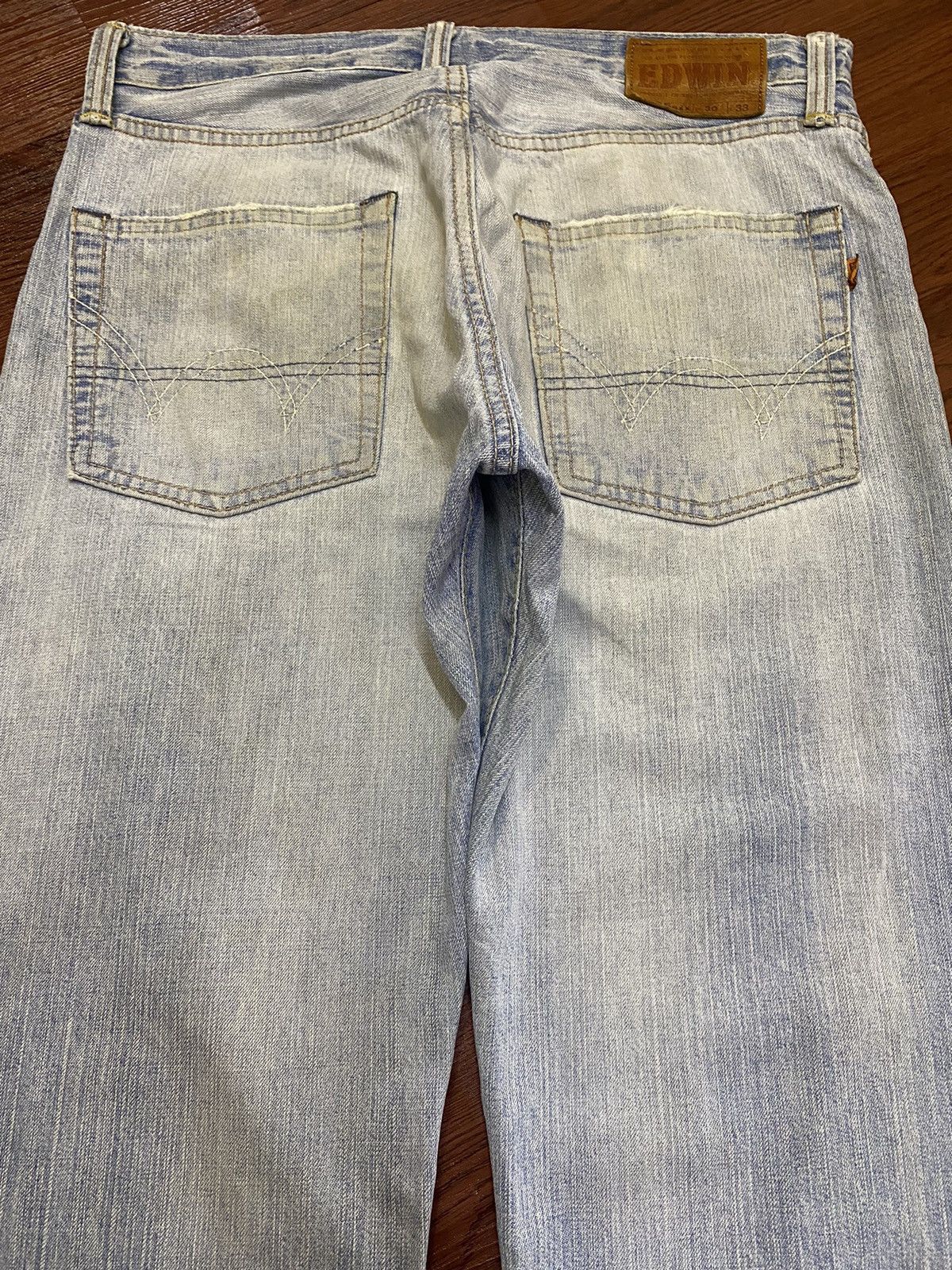 Edwin Vintage Edwin505 BXX Faded Wash Orange Tab Loose Jeans Size US 32 / EU 48 - 4 Thumbnail