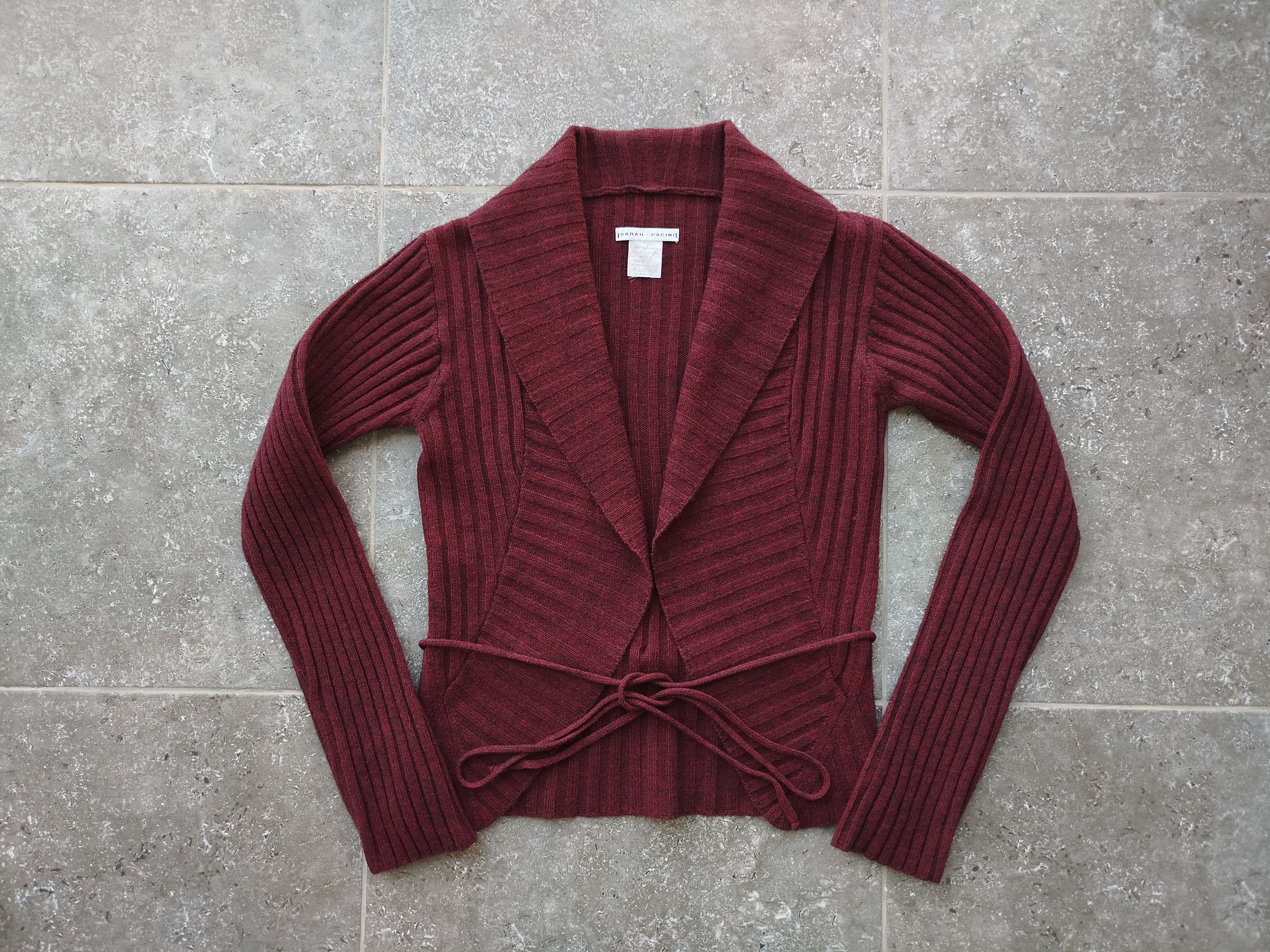 Sarah Pacini Cardigan Wrap Belted Knit Wool Blend One Size Size ONE SIZE - 2 Thumbnail