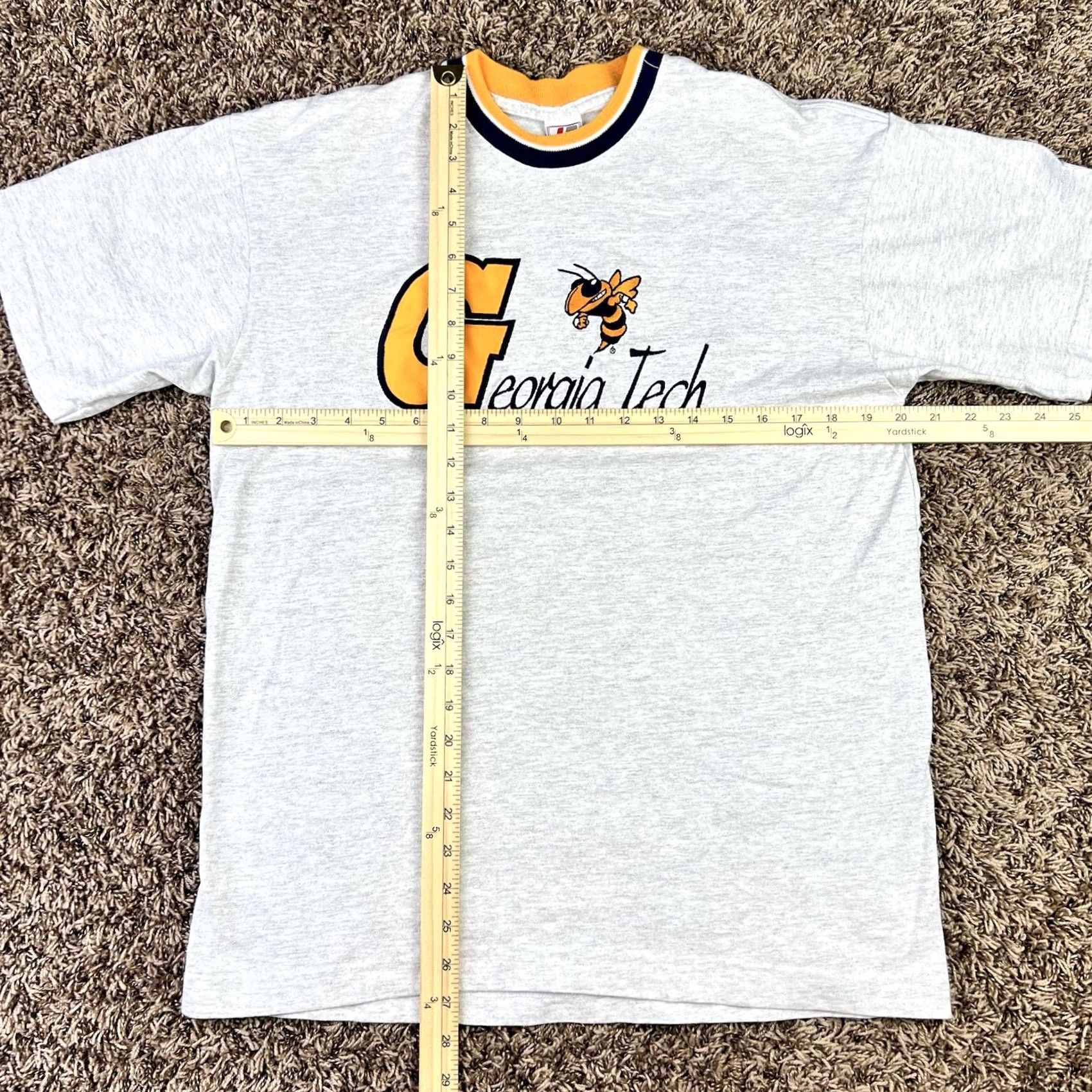 Vintage VINTAGE Georgia Tech Yellow Jackets Embroidered T-Shirt Medium Men Gray 100% Cotton Embroidered Logo Ringer 90s Size US M / EU 48-50 / 2 - 7 Thumbnail