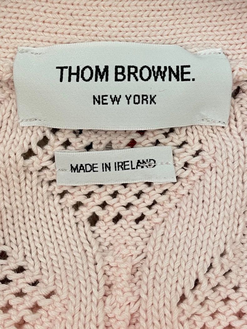 Thom Browne Thom browne Cherry pink new four-striped jacquart knitted s Size XS / US 0-2 / IT 36-38 - 5 Thumbnail