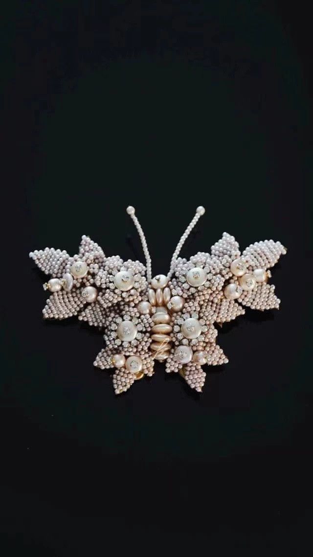 Other Stanley Haglar 80s Pearl Rhinestone Butterfly Brooch Size ONE SIZE - 2 Thumbnail