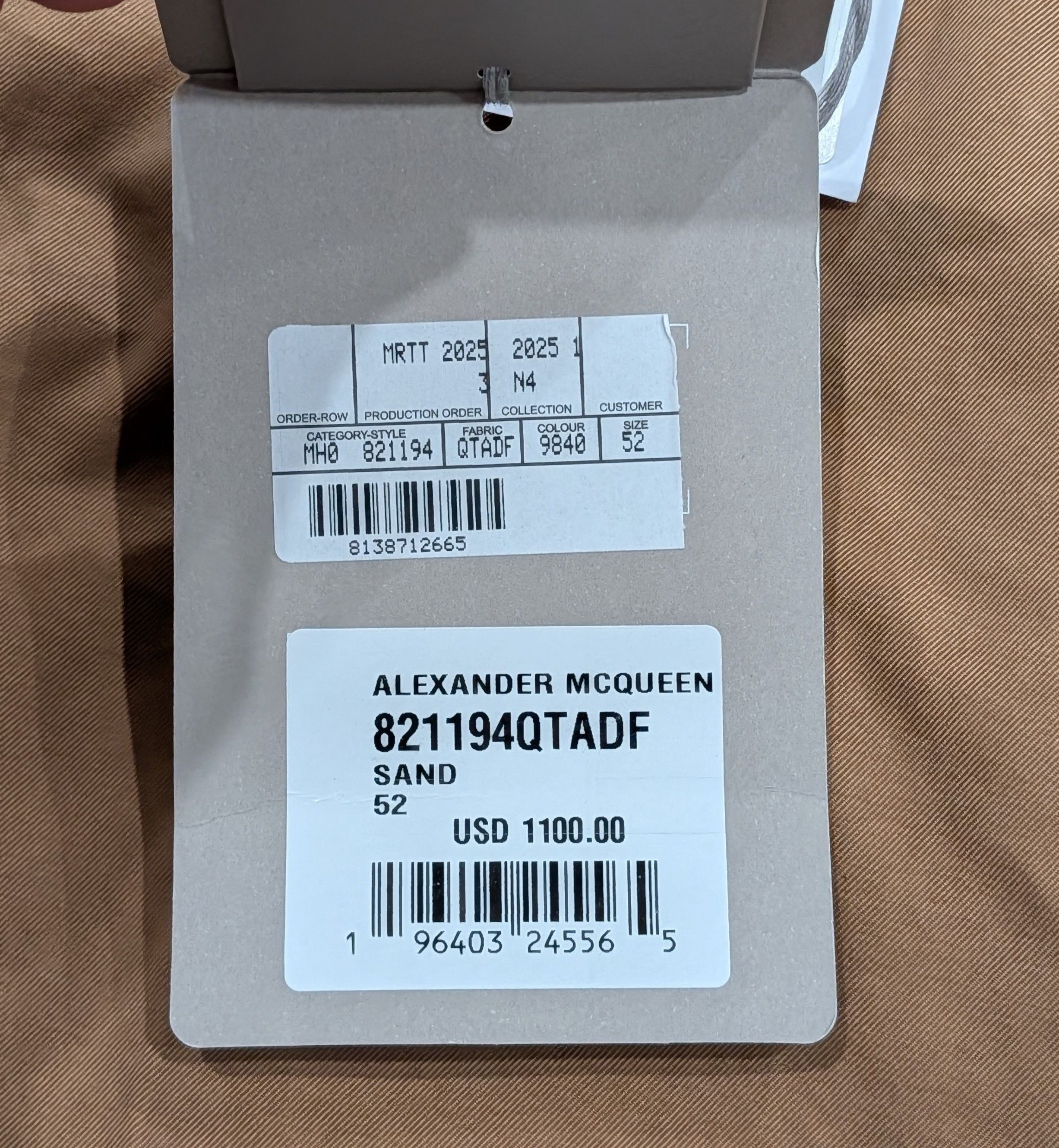 Alexander McQueen Alexander McQueen "Bumster" Chino Pants Sand 52 US 36 Size US 36 / EU 52 - 8 Thumbnail