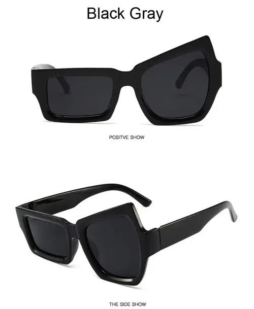 Electric Visual × Vintage Y2K Asymmetric Sunglasses (Black) Size ONE SIZE - 2 Thumbnail