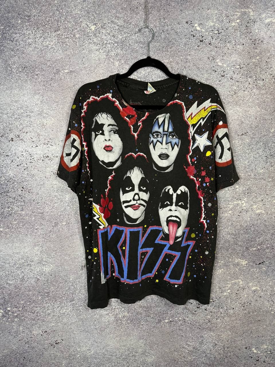 Band Tees × Hanes 1992 Vintage KISS T-Shirt Faces AOP Hanes Winterland Concert Size US L / EU 52-54 / 3 - 1 Thumbnail