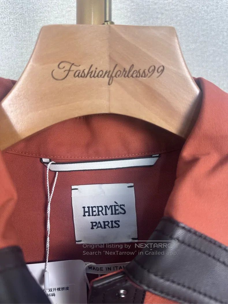 Hermes Hermes Orange Leather Long Coat Size XS / US 0-2 / IT 36-38 - 3 Thumbnail